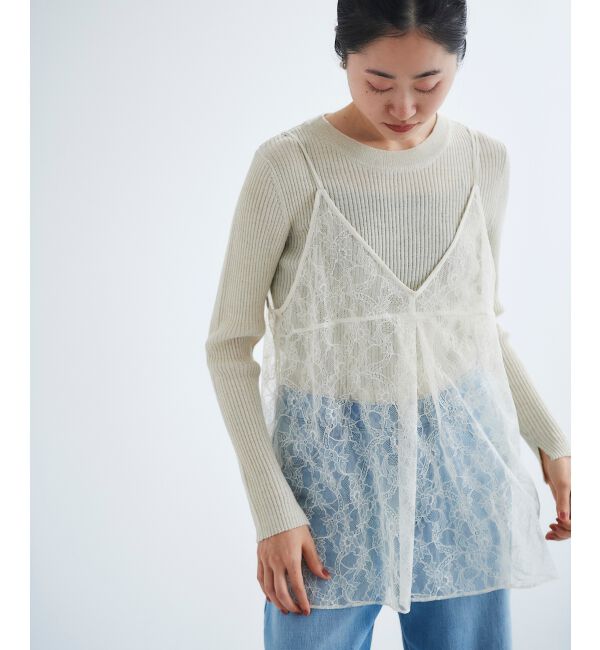 le.coeur blanc「ラッセルレースキャミブラウス」|キャミソール|