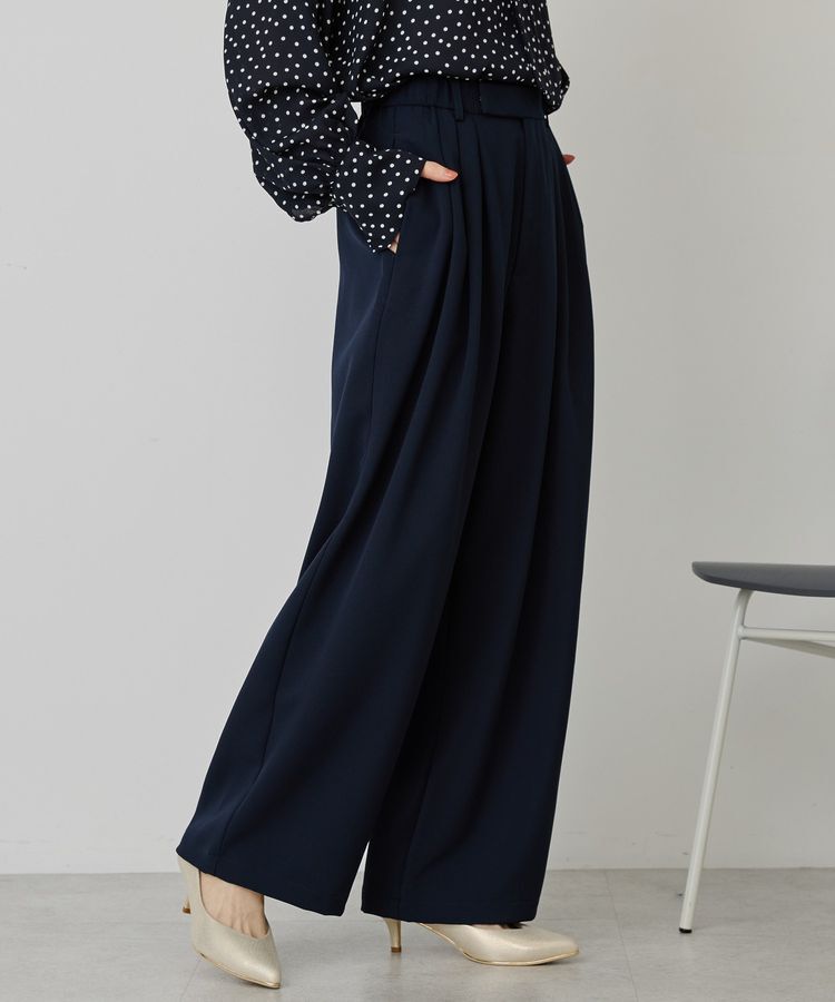 AMERICAN HOLIC「【イージーケア】タックストレートパンツ」|その他|Navy