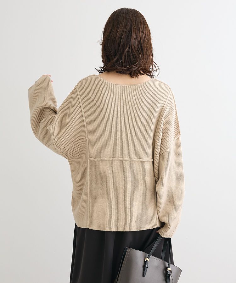 Green Parks「リブ切替Vネックニットプルオーバー」|ニット・セーター|