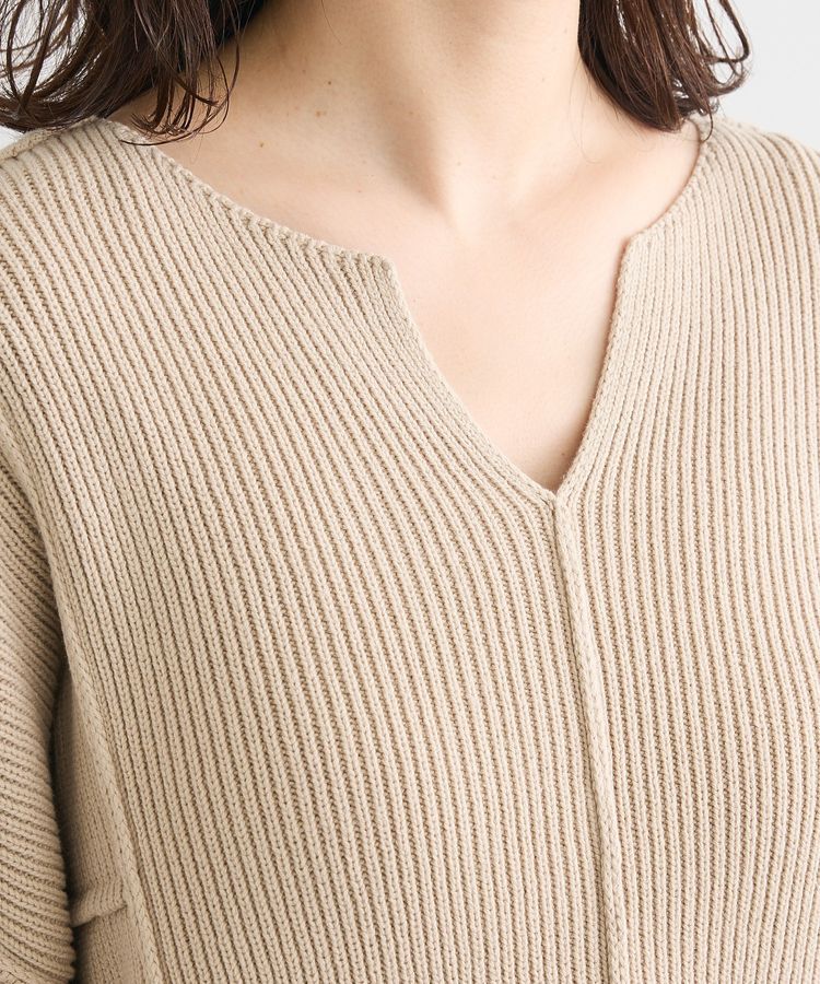 Green Parks「リブ切替Vネックニットプルオーバー」|ニット・セーター|