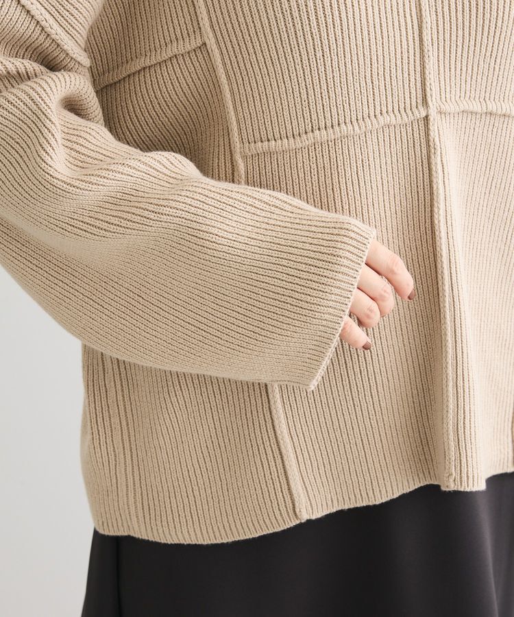 Green Parks「リブ切替Vネックニットプルオーバー」|ニット・セーター|