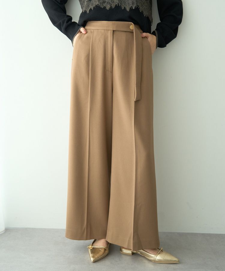 YECCA VECCA「金釦アクセントベルトワイドパンツ」|その他|
