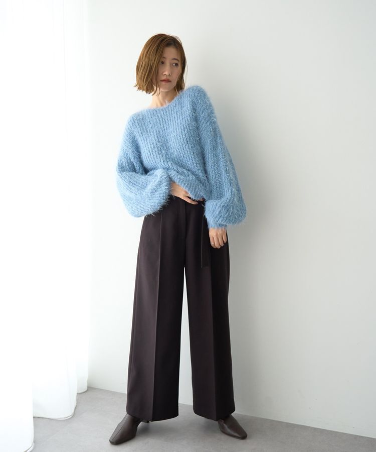 YECCA VECCA「金釦アクセントベルトワイドパンツ」|その他|