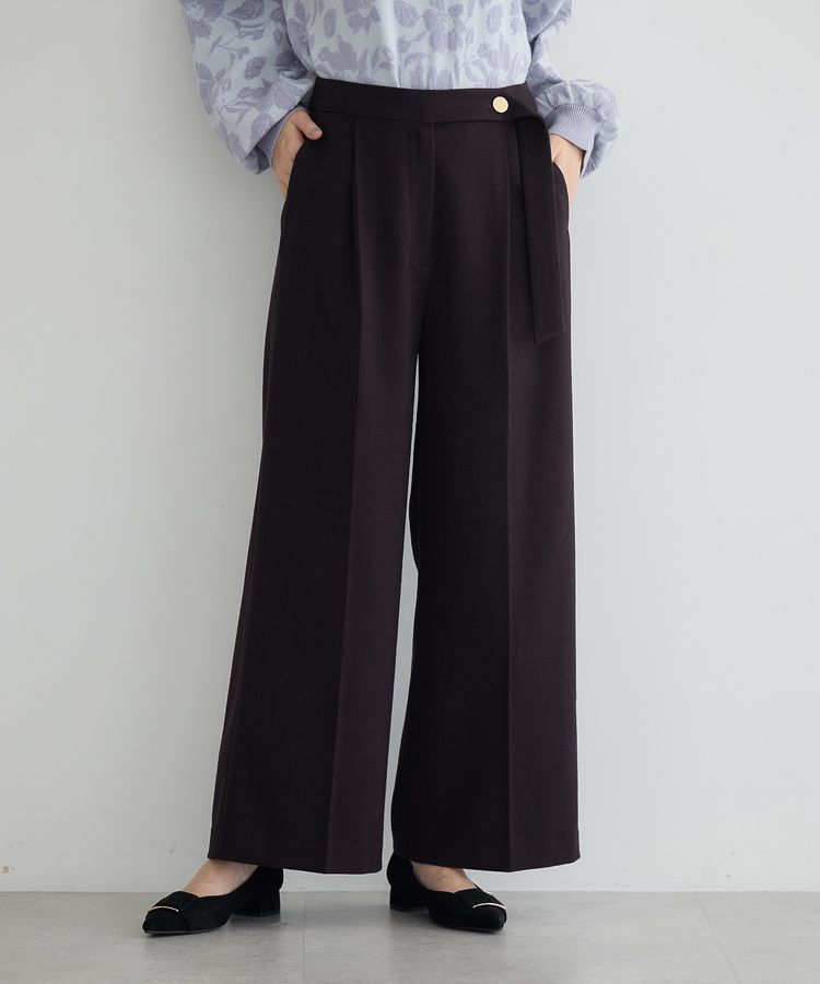 YECCA VECCA「金釦アクセントベルトワイドパンツ」|その他|