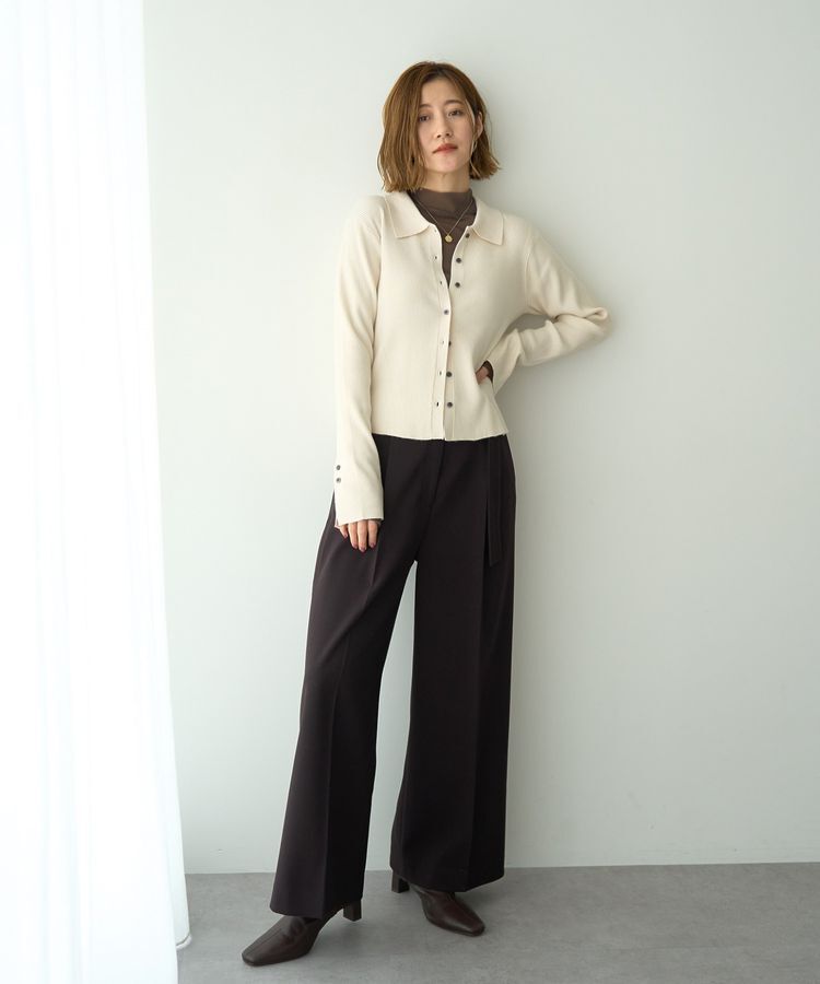 YECCA VECCA「金釦アクセントベルトワイドパンツ」|その他|