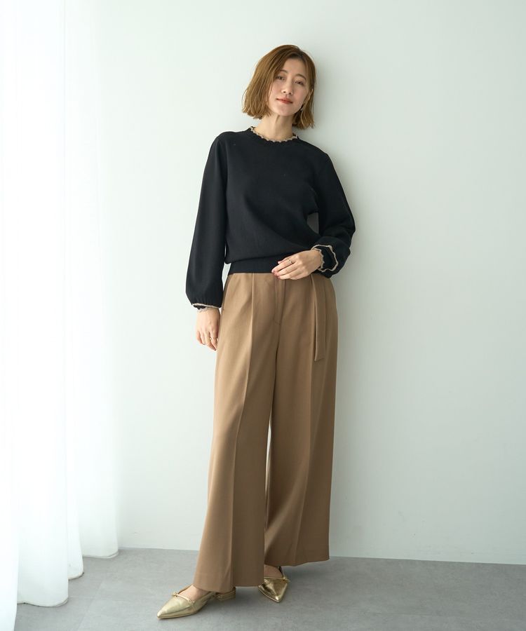 YECCA VECCA「金釦アクセントベルトワイドパンツ」|その他|