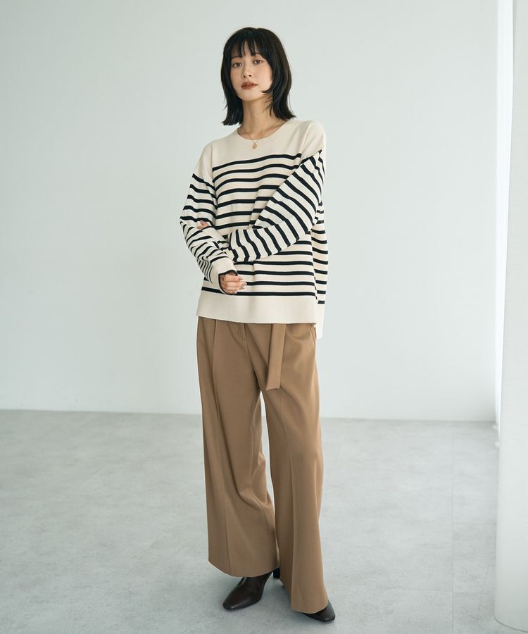 YECCA VECCA「金釦アクセントベルトワイドパンツ」|その他|