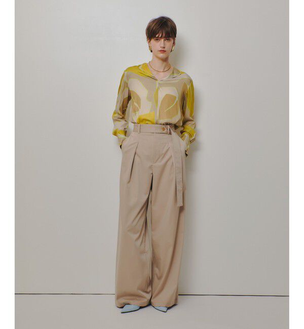 allureville/FASACリーフプリントフレンチカラーシャツ