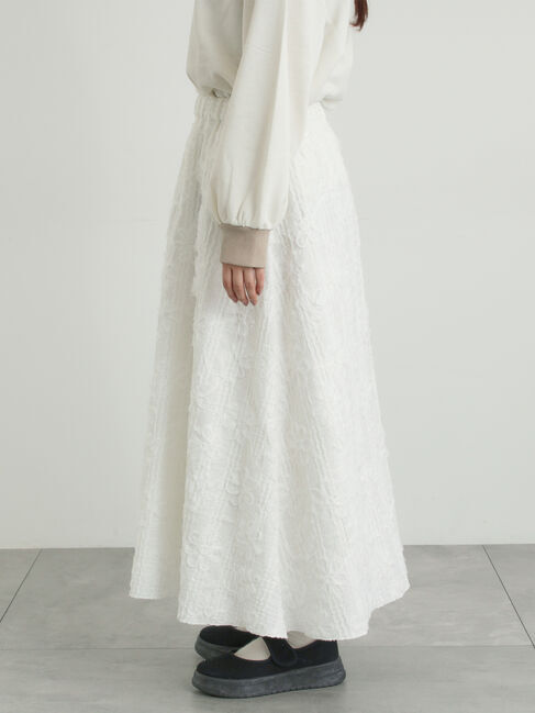 Samansa Mos2「花柄テープ刺繍フレアスカート」|スカート|