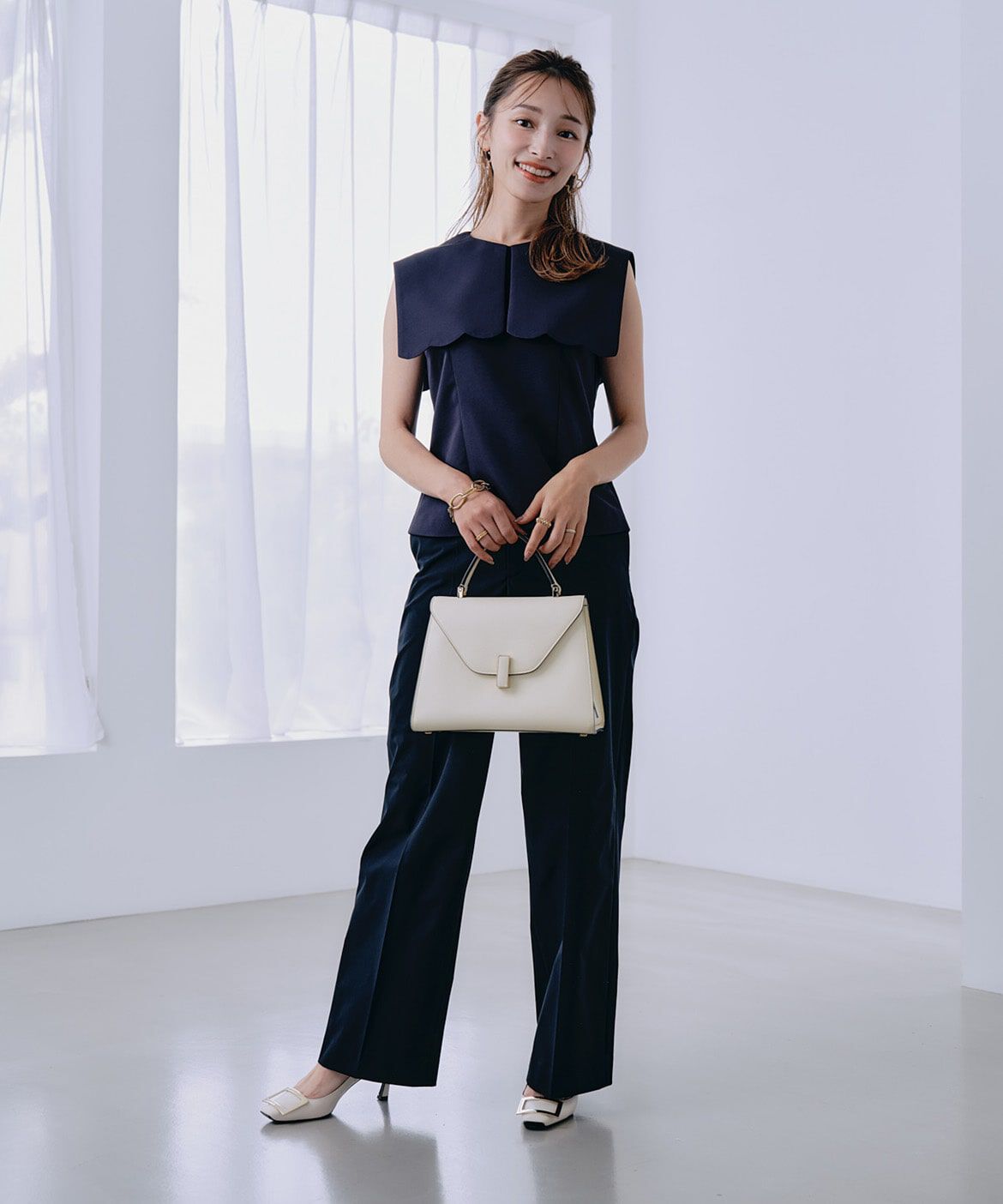 Maglie le cassetto「《M Maglie le cassetto&times;吉田理紗》&ldquo;ほの甘&rdquo;スカラップブラウス」|シャツ・ブラウス|