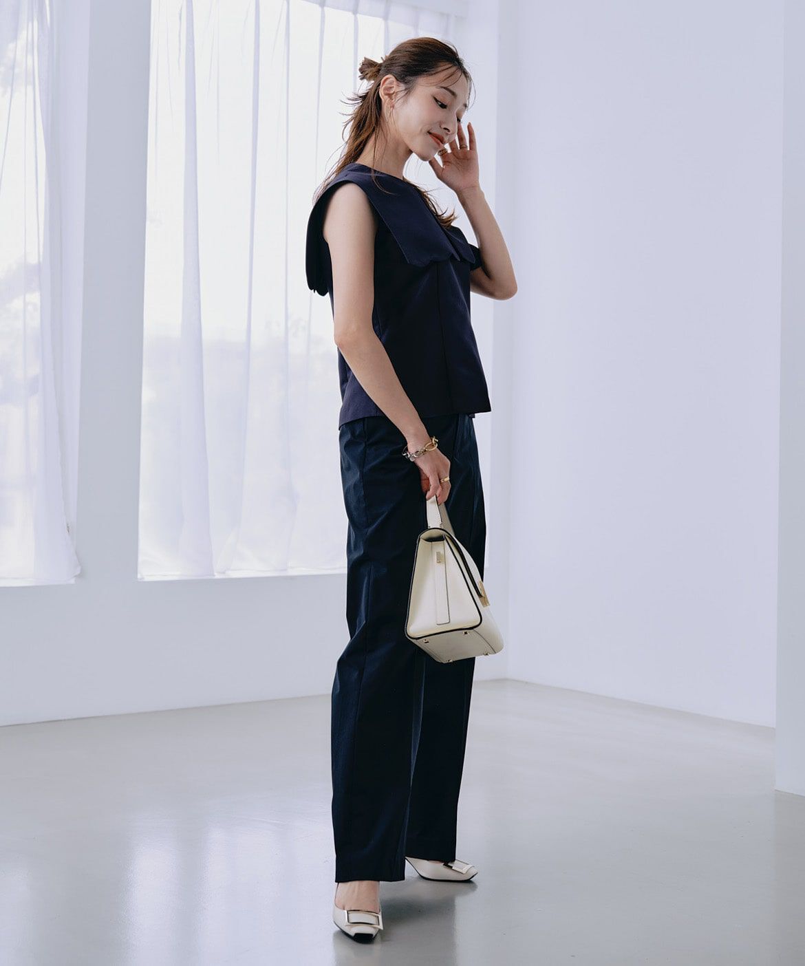 Maglie le cassetto「《M Maglie le cassetto&times;吉田理紗》&ldquo;ほの甘&rdquo;スカラップブラウス」|シャツ・ブラウス|