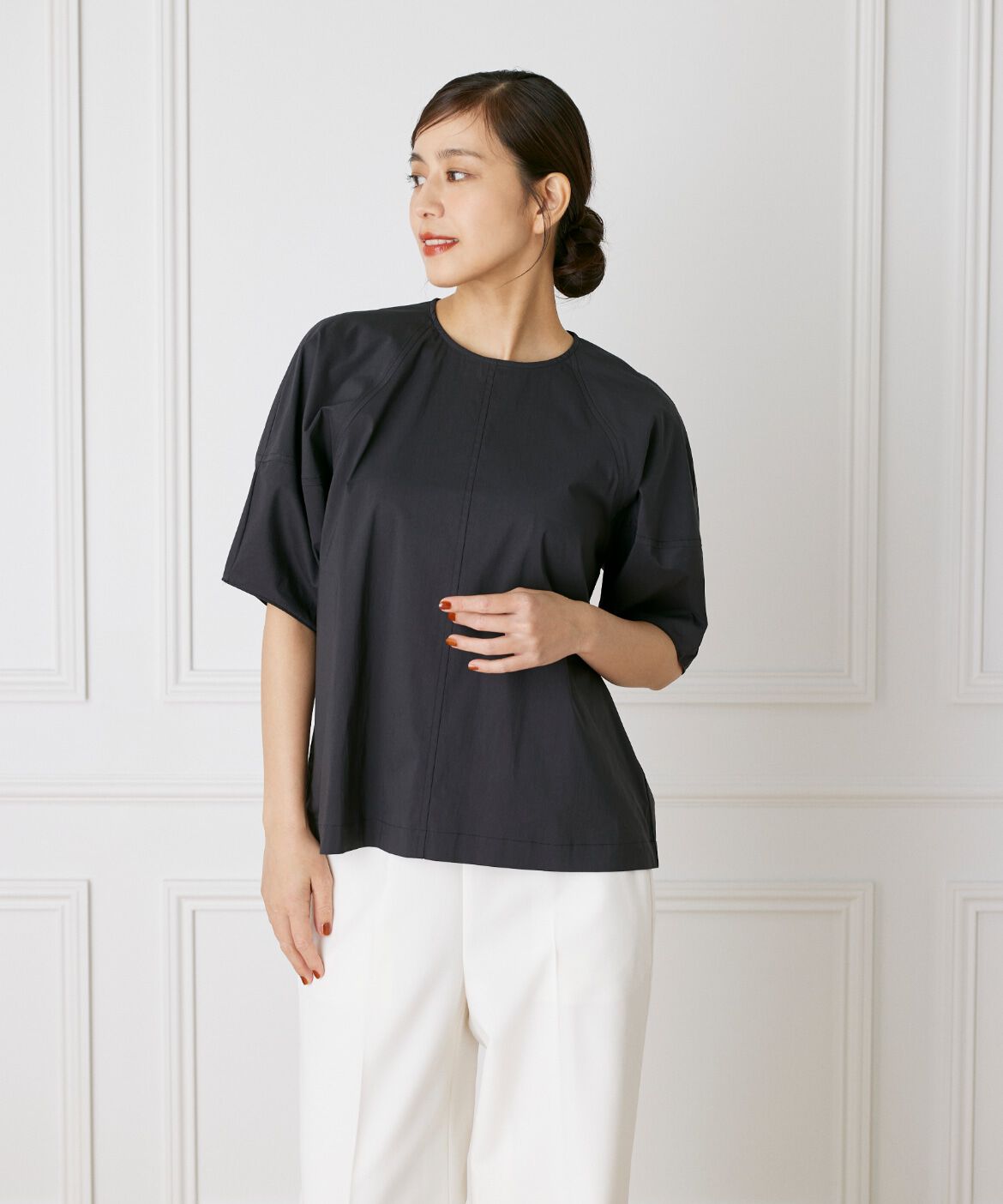 INED「ボリューム袖コットンナイロンブラウス」|シャツ・ブラウス|