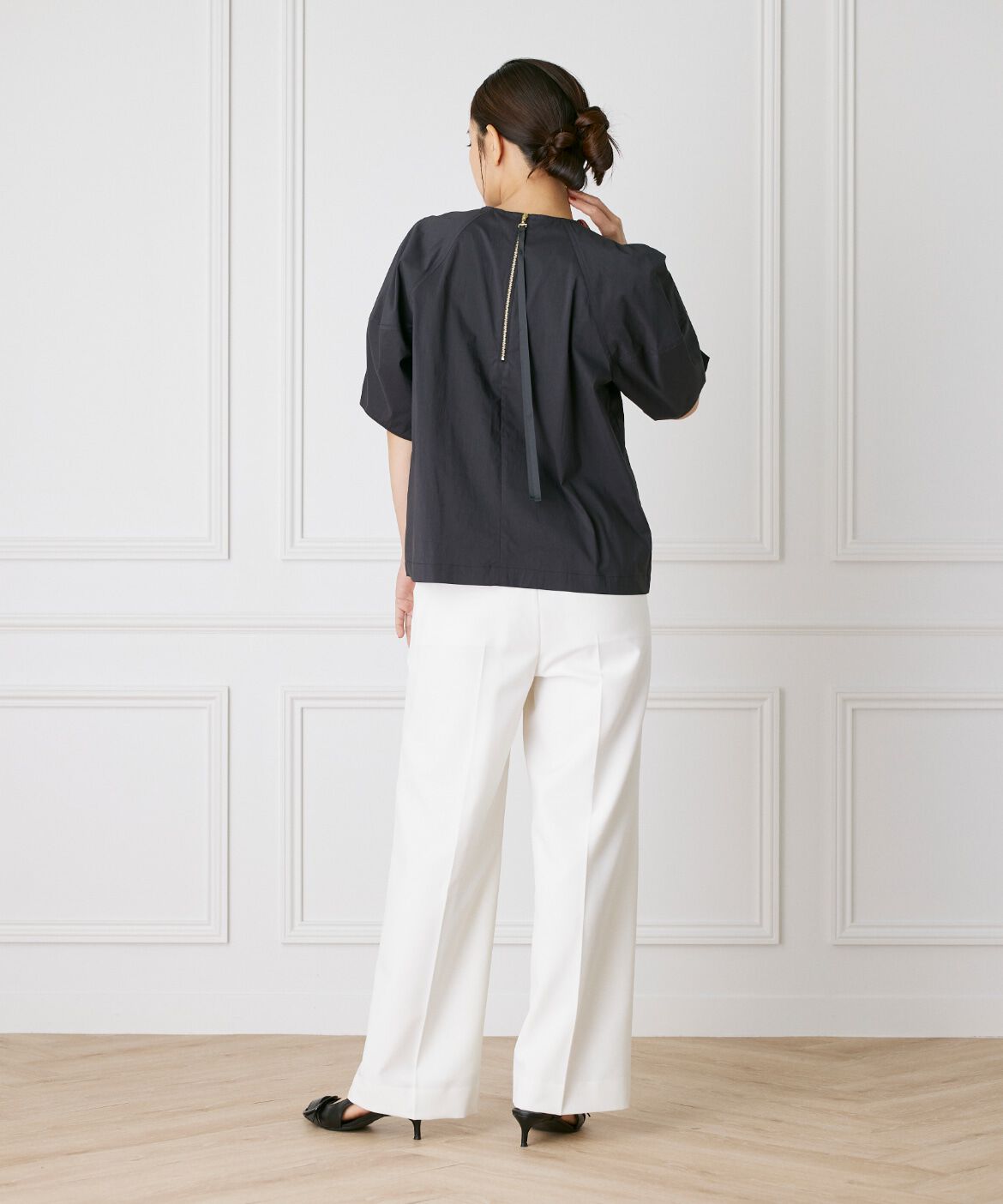 INED「ボリューム袖コットンナイロンブラウス」|シャツ・ブラウス|