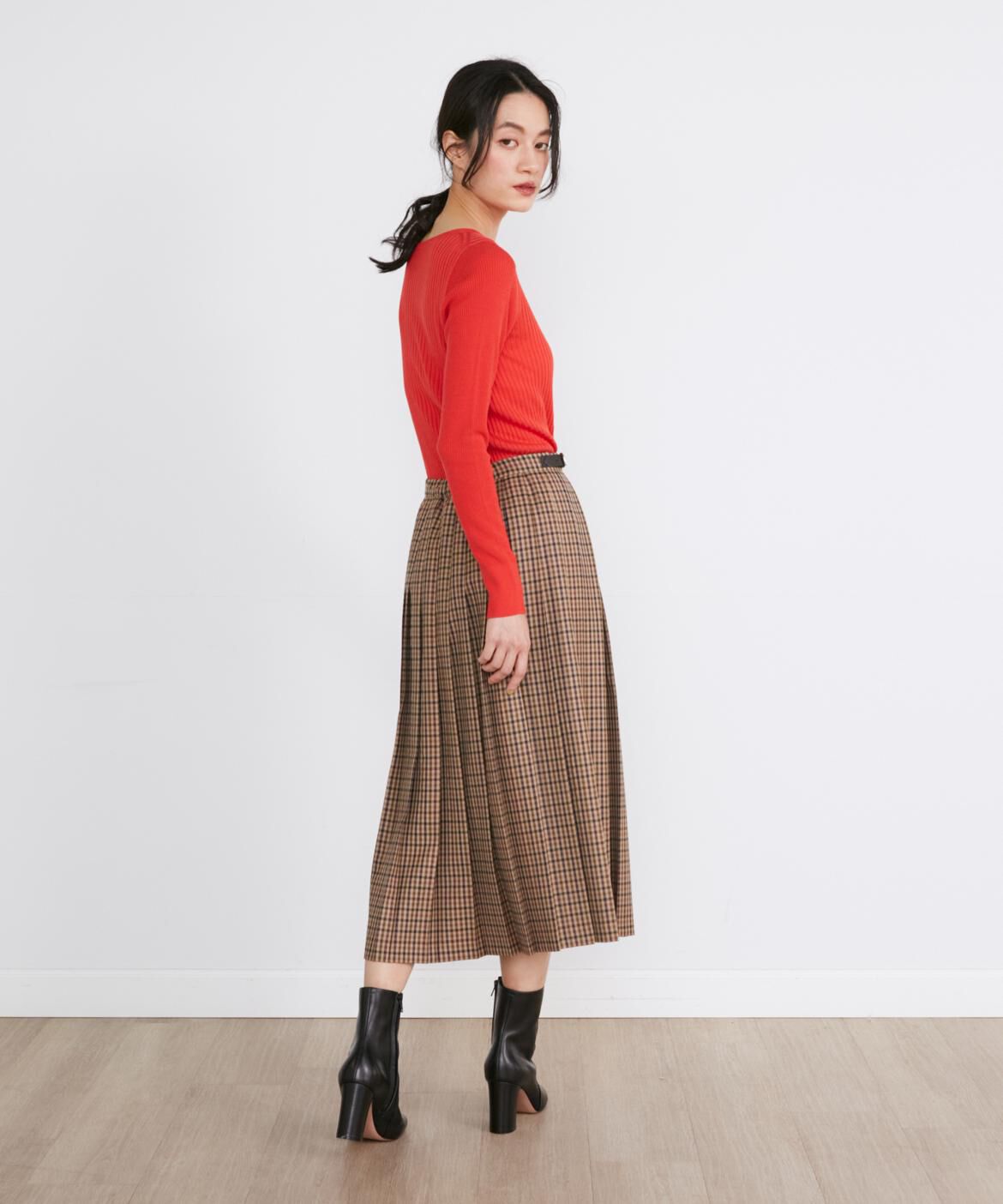 INED「《大きいサイズ》クルーネックリブニット《Cuoo》」|ニット・セーター|