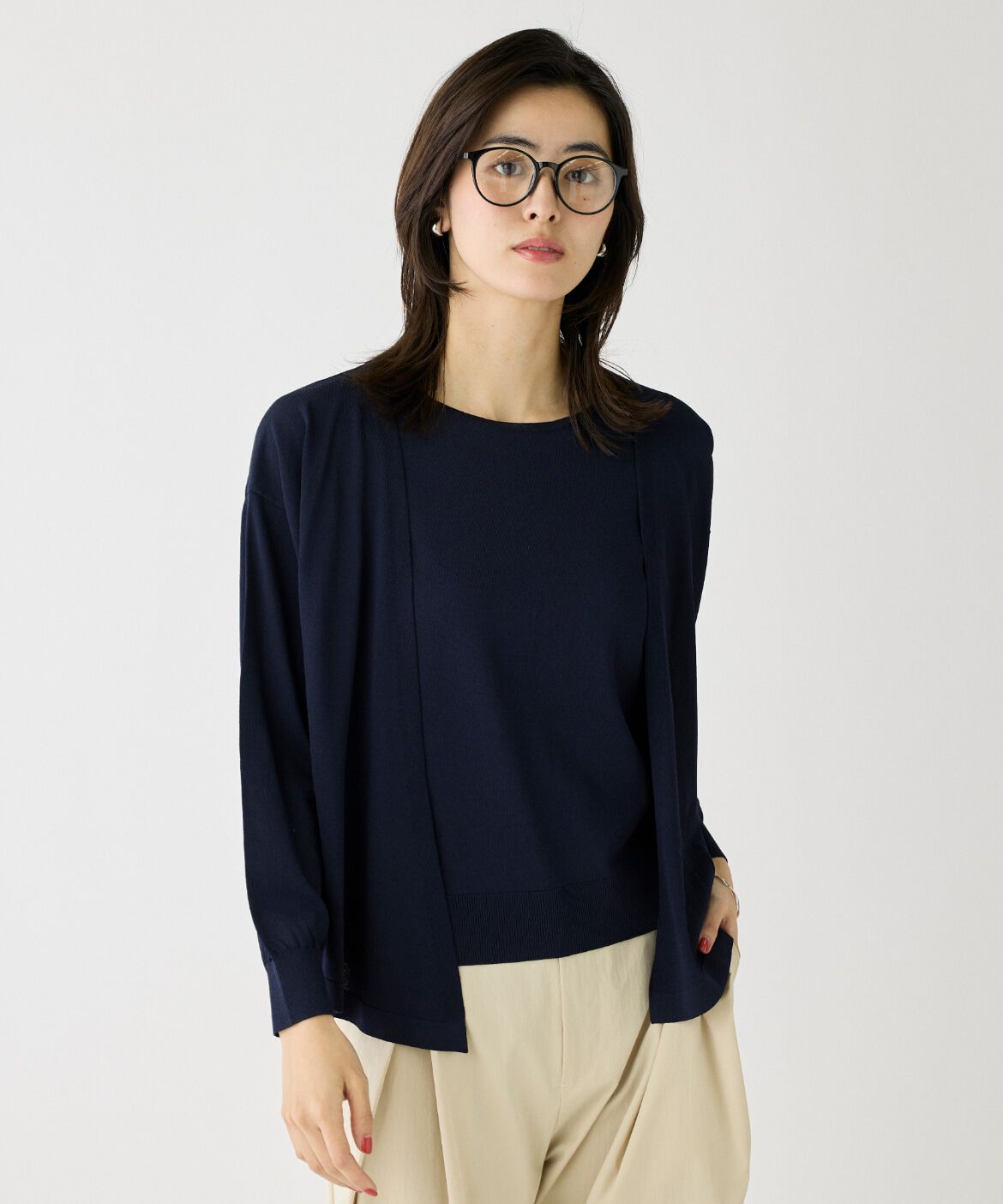 I.T.'S international「レイヤードデザインニット」|ニット・セーター|ネイビー