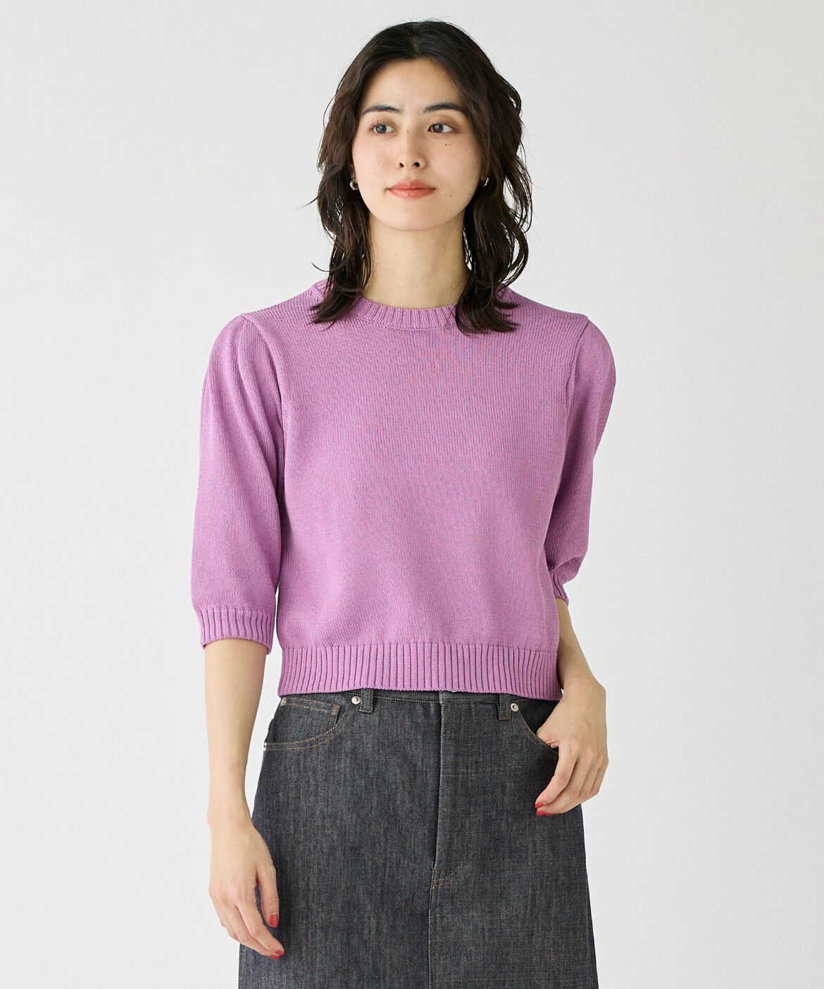 DAY by DAY it&rsquo;s international「5分袖ボリュームニットプルオーバー」|ニット・セーター|ラベンダー7