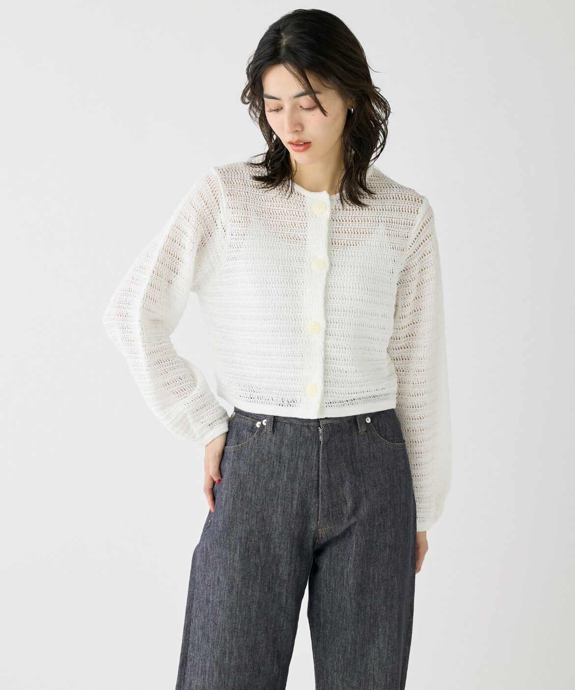 DAY by DAY it&rsquo;s international「透かし柄クルーネックカーディガン」|カーディガン|