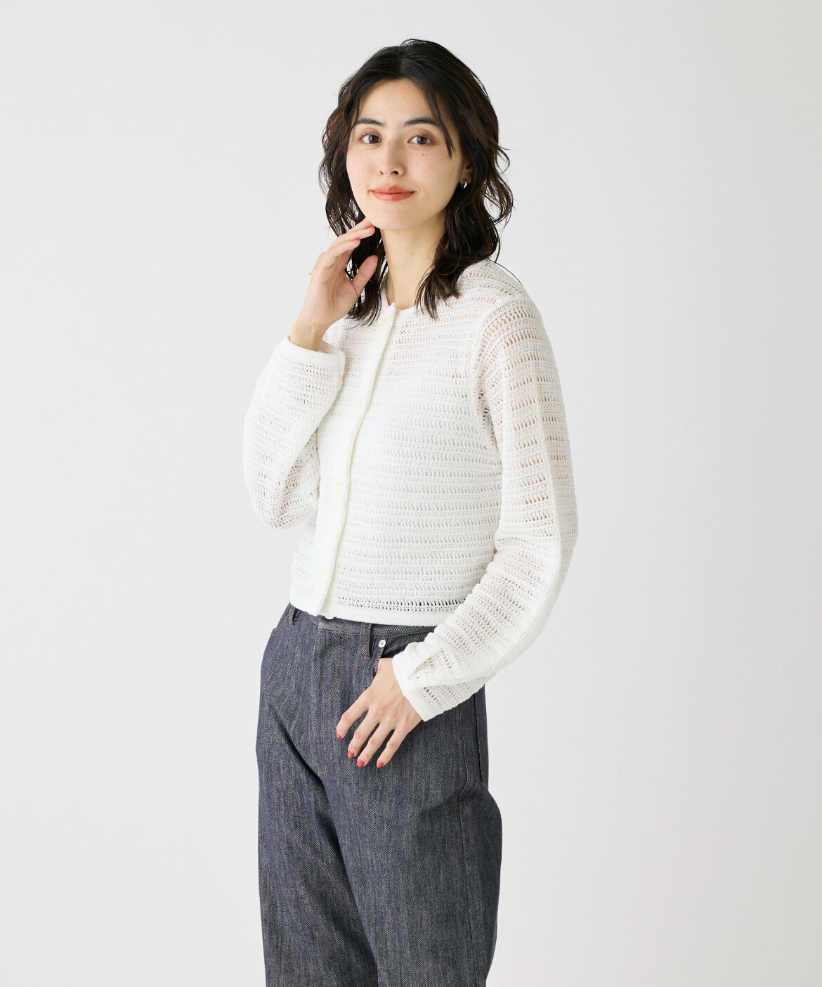 DAY by DAY it&rsquo;s international「透かし柄クルーネックカーディガン」|カーディガン|