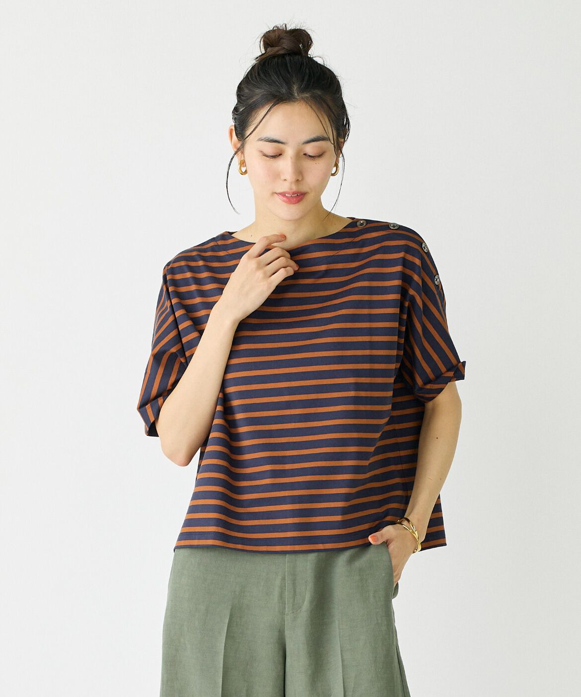 DAY by DAY it&rsquo;s international「ボタンポイントドルマンスリーブプルオーバー」|Tシャツ・カットソー|ネイビー