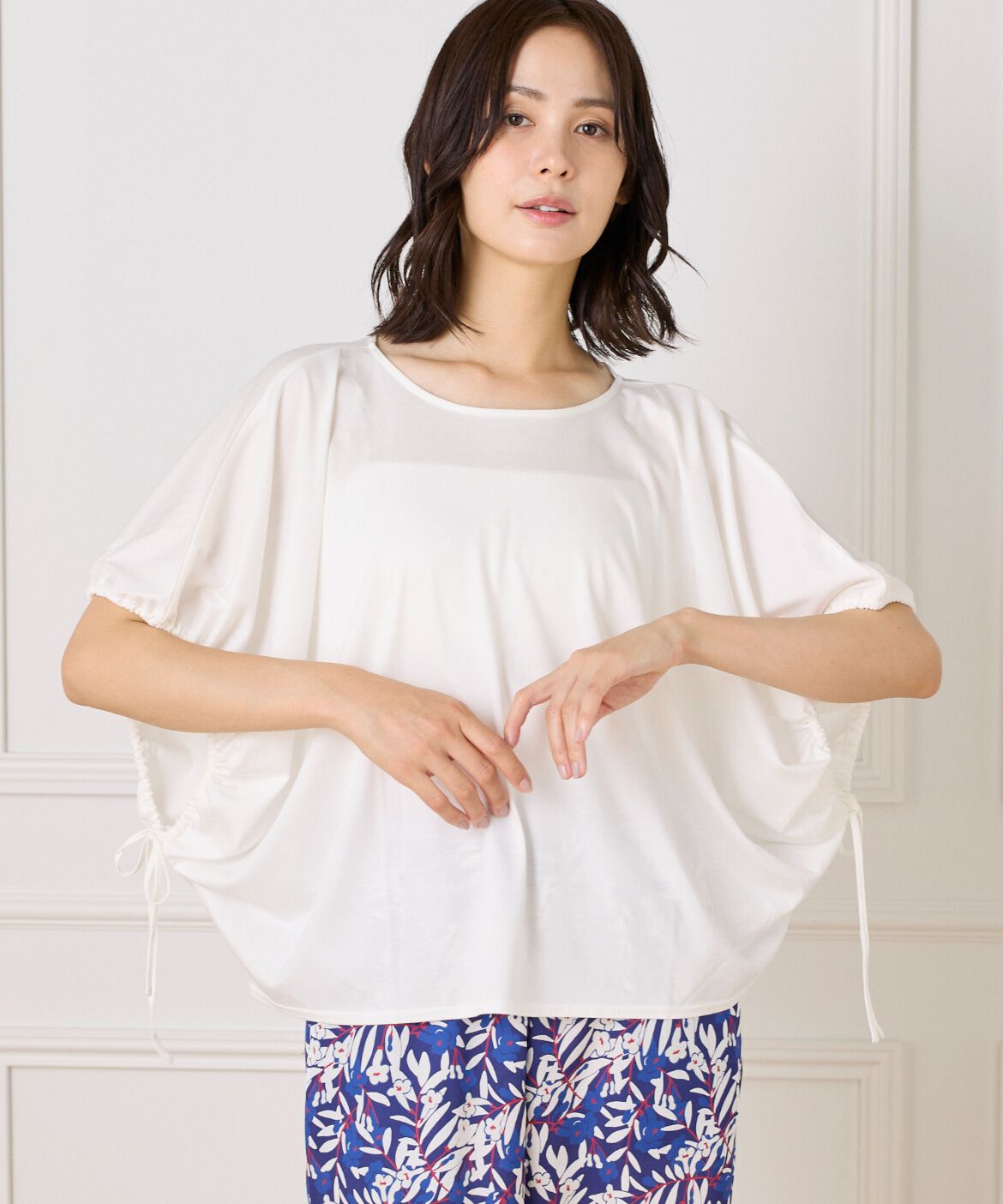 I.T.'S international「ドローストリングスリーブカットソー」|Tシャツ・カットソー|オフホワイト1