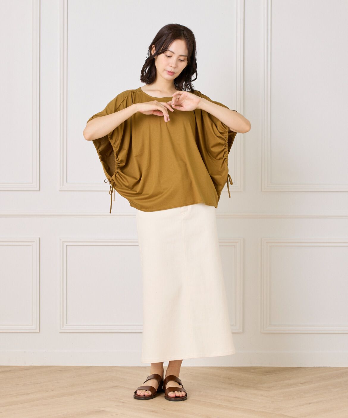 I.T.'S international「ドローストリングスリーブカットソー」|Tシャツ・カットソー|