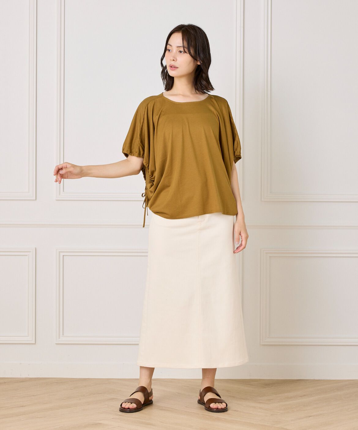 I.T.'S international「ドローストリングスリーブカットソー」|Tシャツ・カットソー|