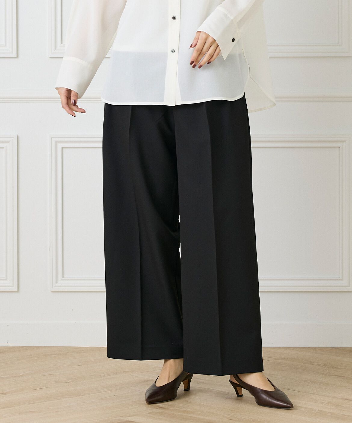 DAY by DAY it&rsquo;s international「タックワイドパンツ《TRストレッチ》」|その他|ブラック