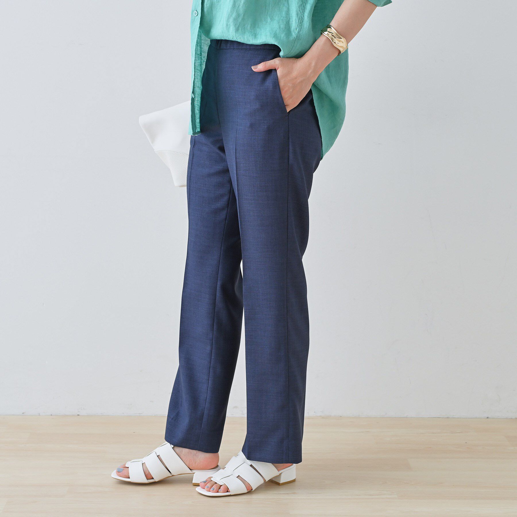 INDIVI「【きれいめ／ウエストゴム】ストレートラインパンツ」|その他|