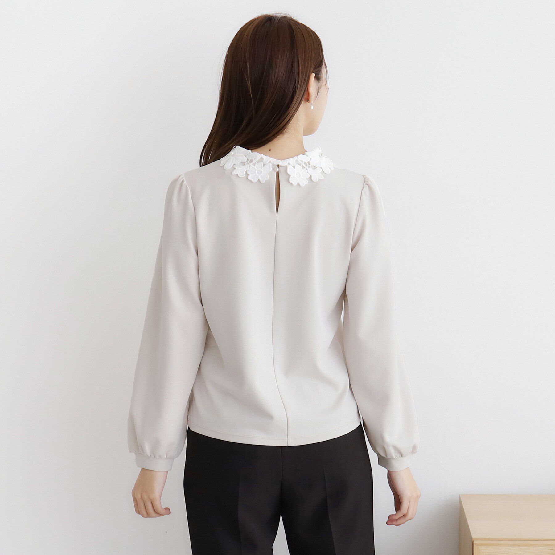 index「衿取り外し２WAY フラワーカラートップス【洗濯機洗い可/ストレッチ】」|シャツ・ブラウス|