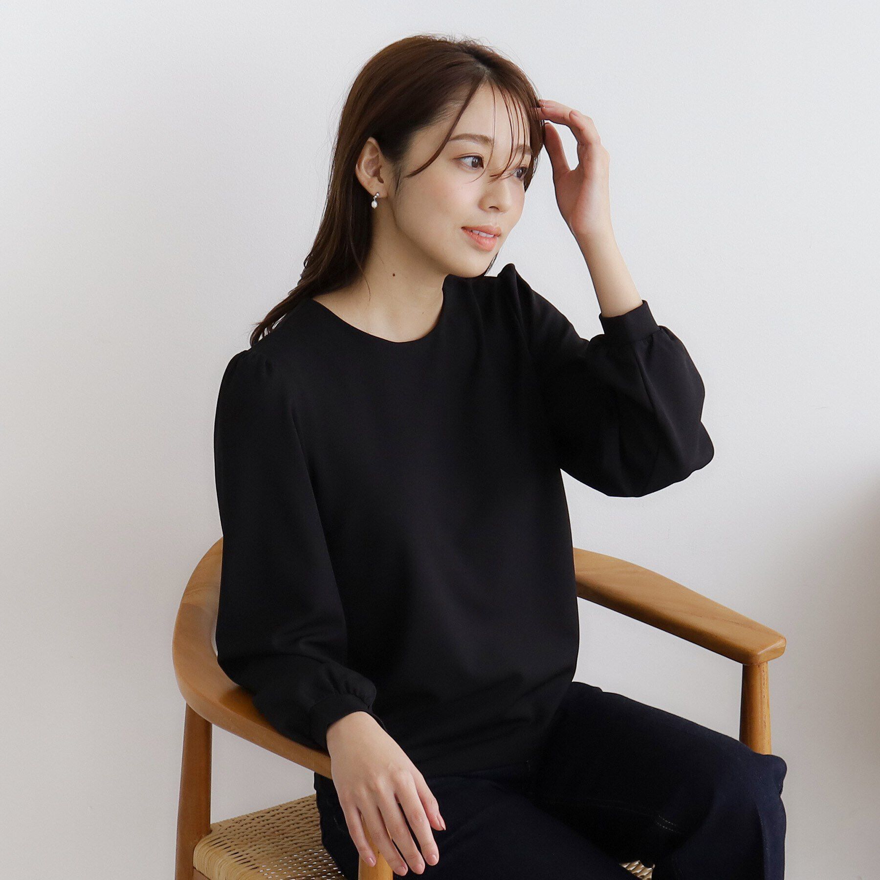 index「衿取り外し２WAY フラワーカラートップス【洗濯機洗い可/ストレッチ】」|シャツ・ブラウス|