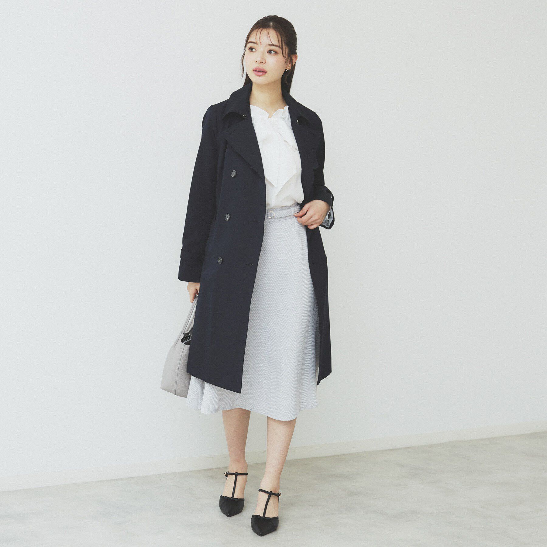 index「ツイードヘリンボーンフレアスカート【洗濯機洗い可/イージーアイロン】」|スカート|