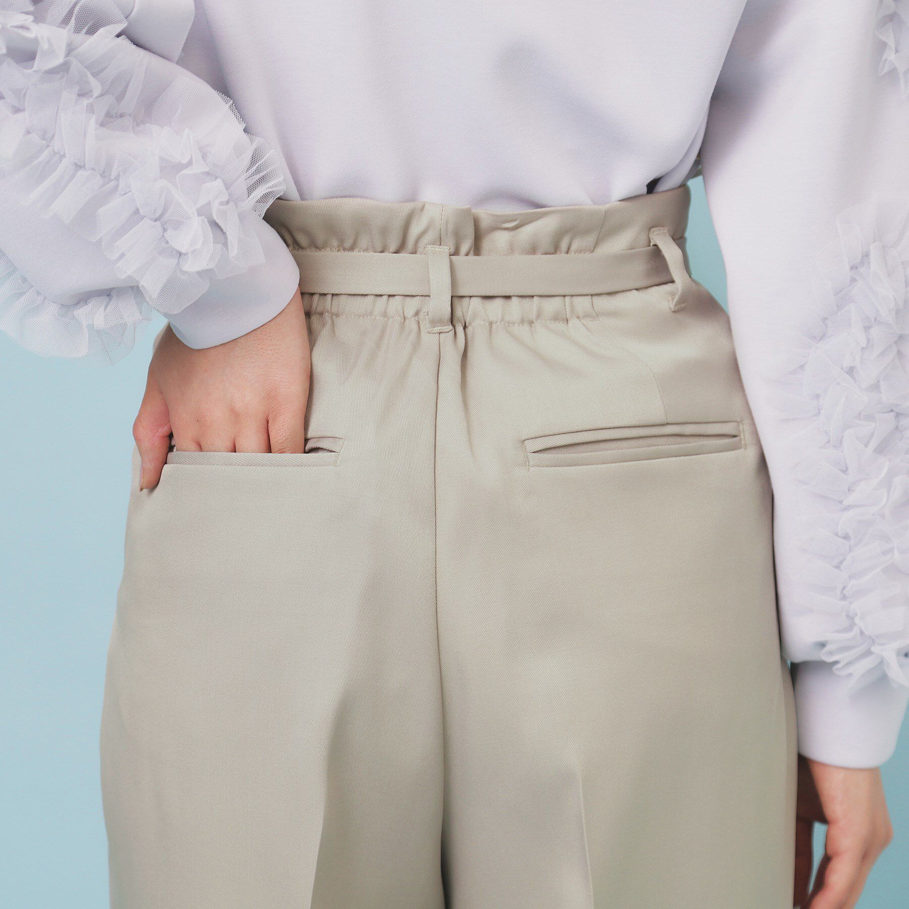 index「ベルト付き2タックワイドパンツ【洗濯機OK/ストレッチ/防シワ/イージーアイロン】」|その他|