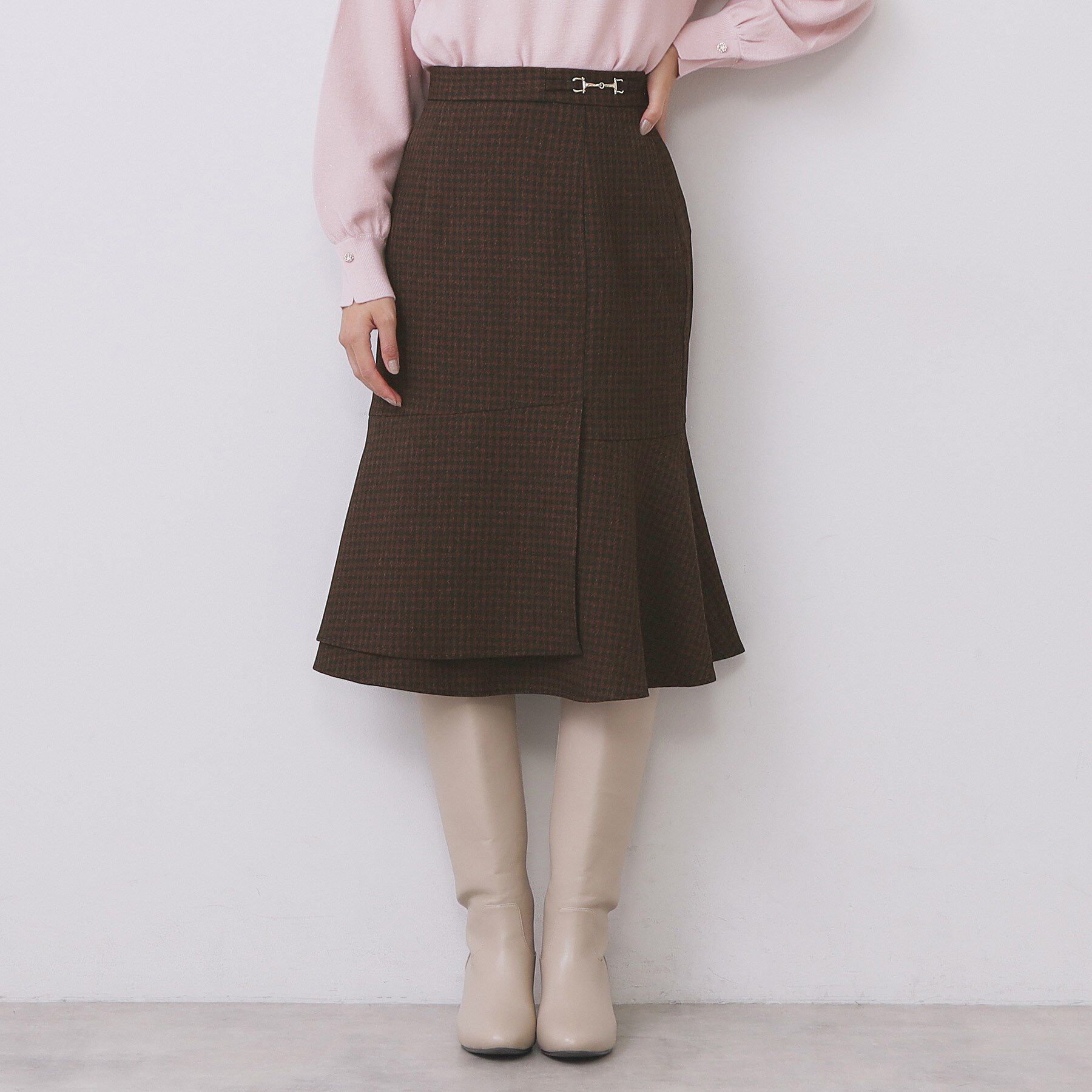 index「カルゼツイードアシメフレアスカート【洗濯機OK/防シワ/イージーアイロン/抗ピル】」|スカート|