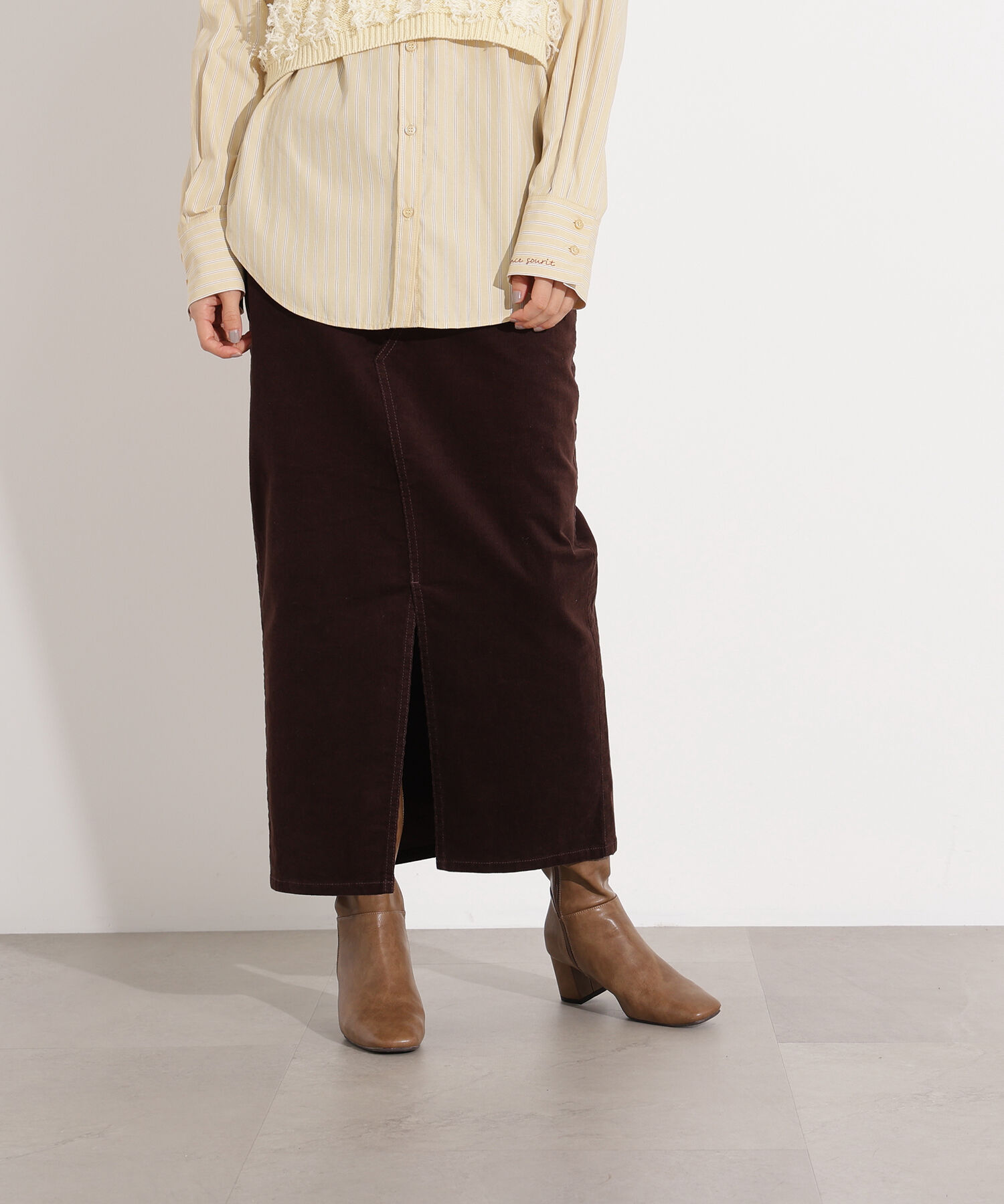  「コーデュロイスリットスカート」|スカート|