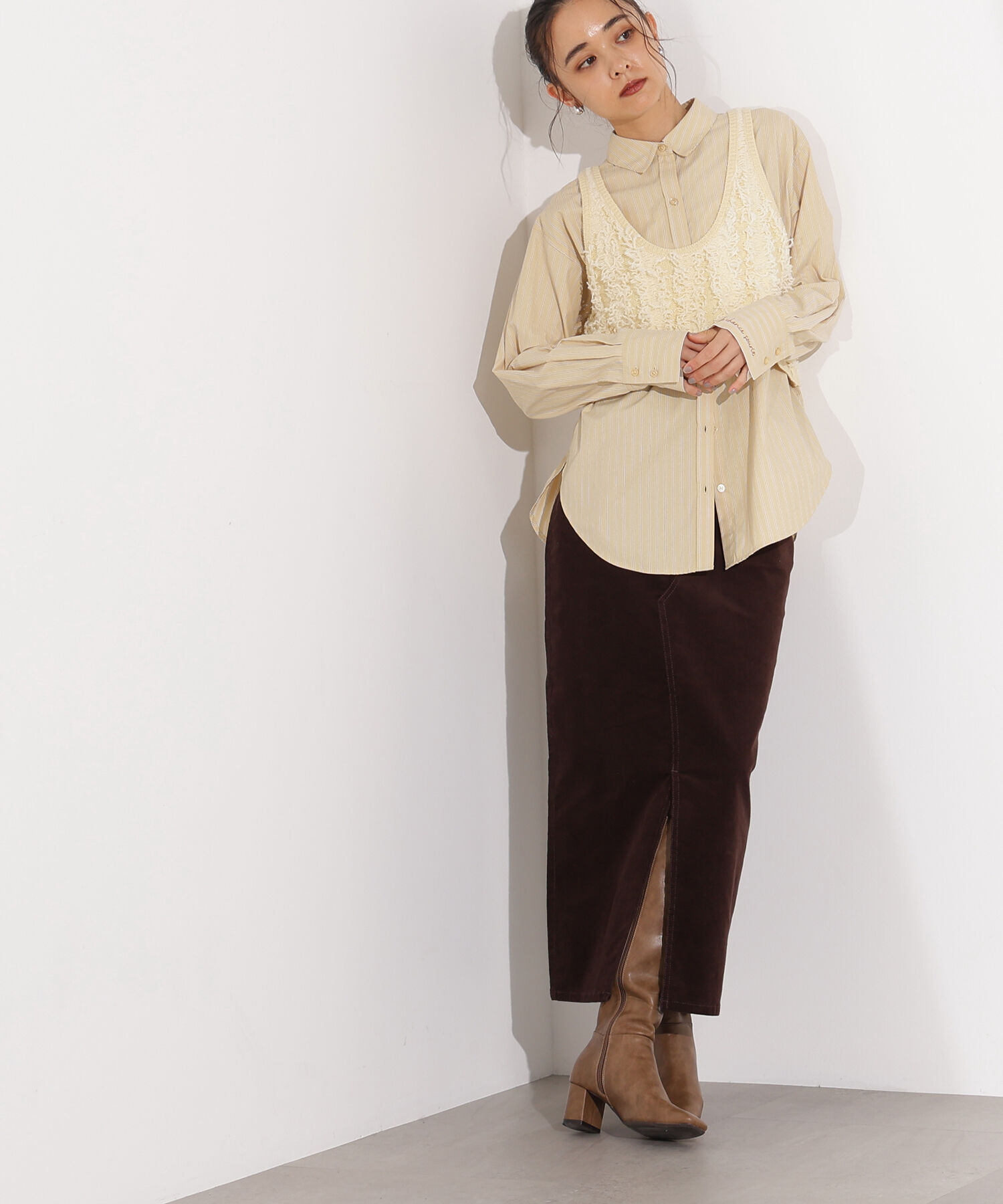  「コーデュロイスリットスカート」|スカート|