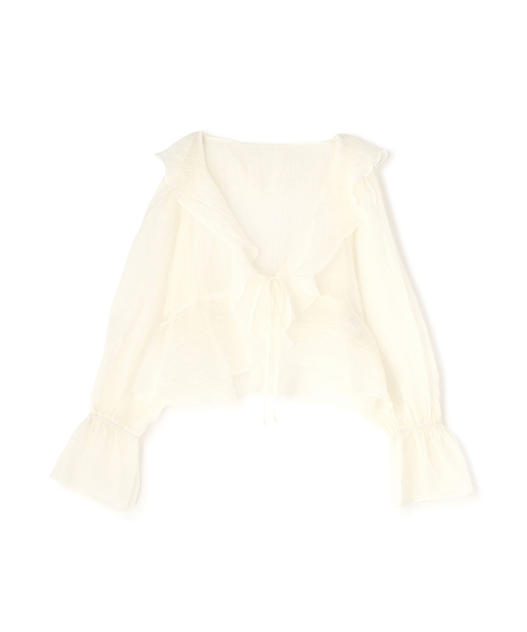  「シアーワッシャーフリルブラウス」|シャツ・ブラウス|