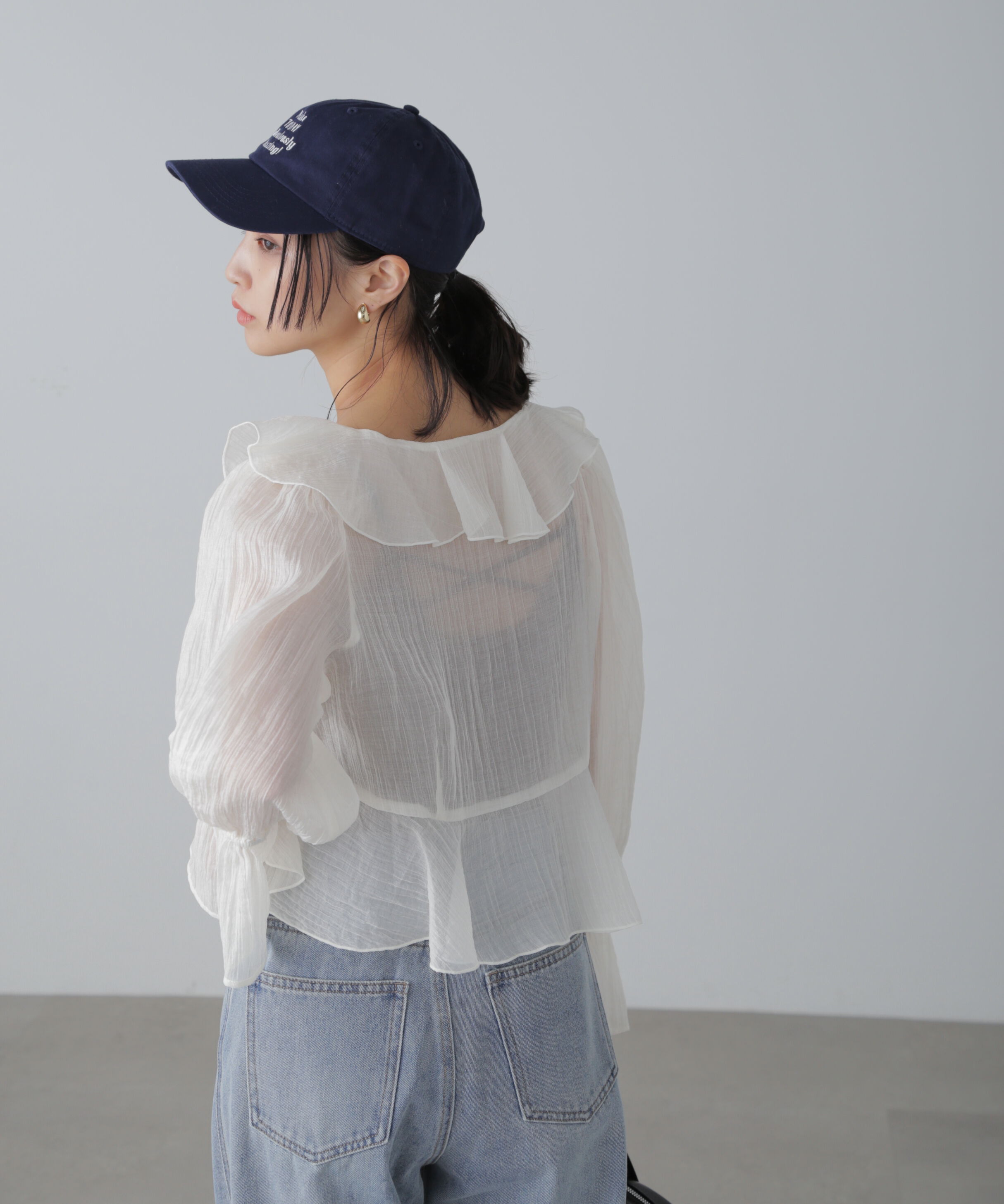  「シアーワッシャーフリルブラウス」|シャツ・ブラウス|