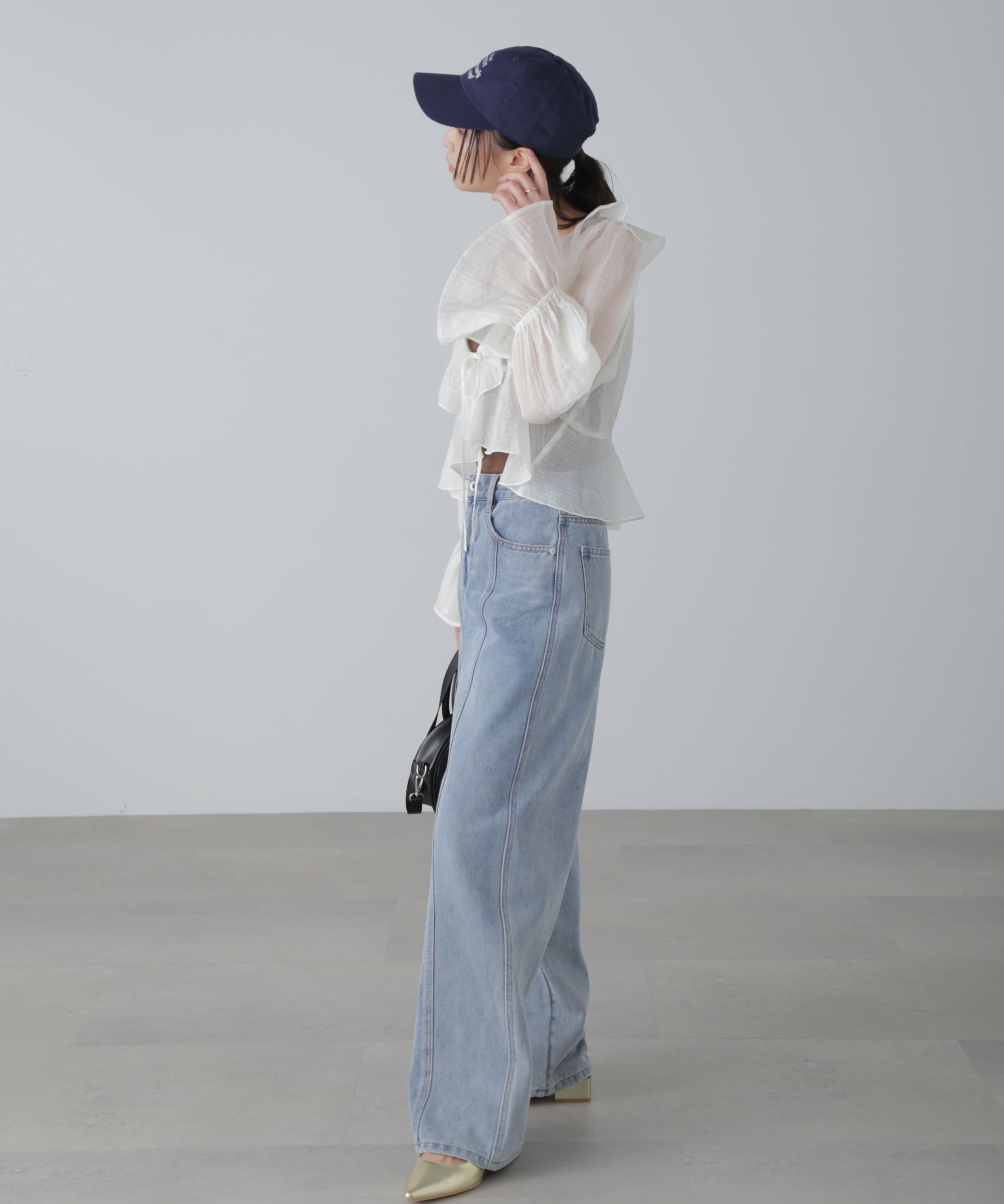  「シアーワッシャーフリルブラウス」|シャツ・ブラウス|