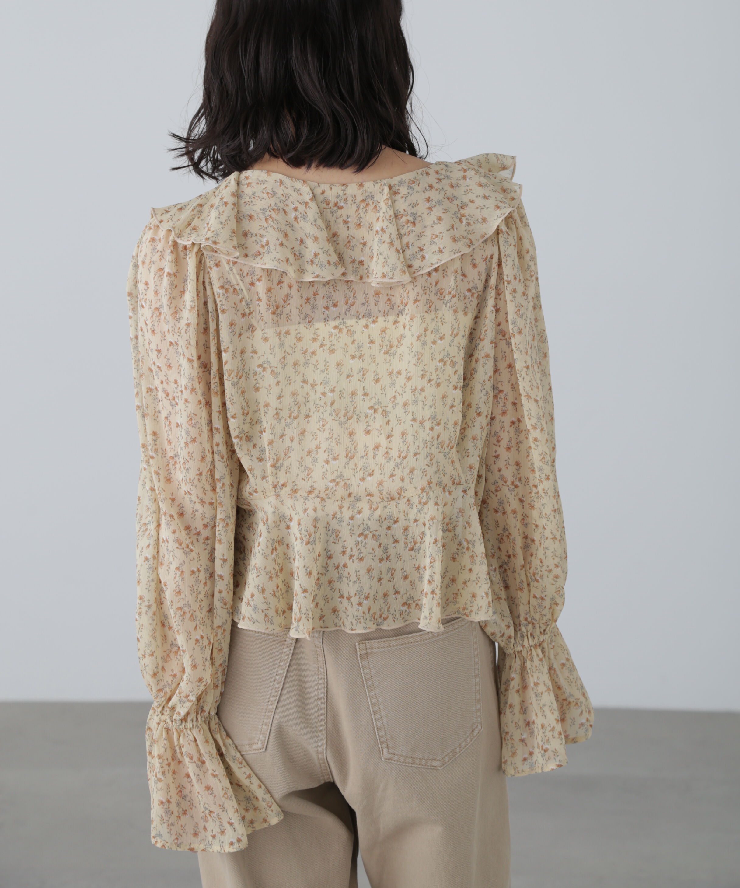  「シアーワッシャーフリルブラウス」|シャツ・ブラウス|