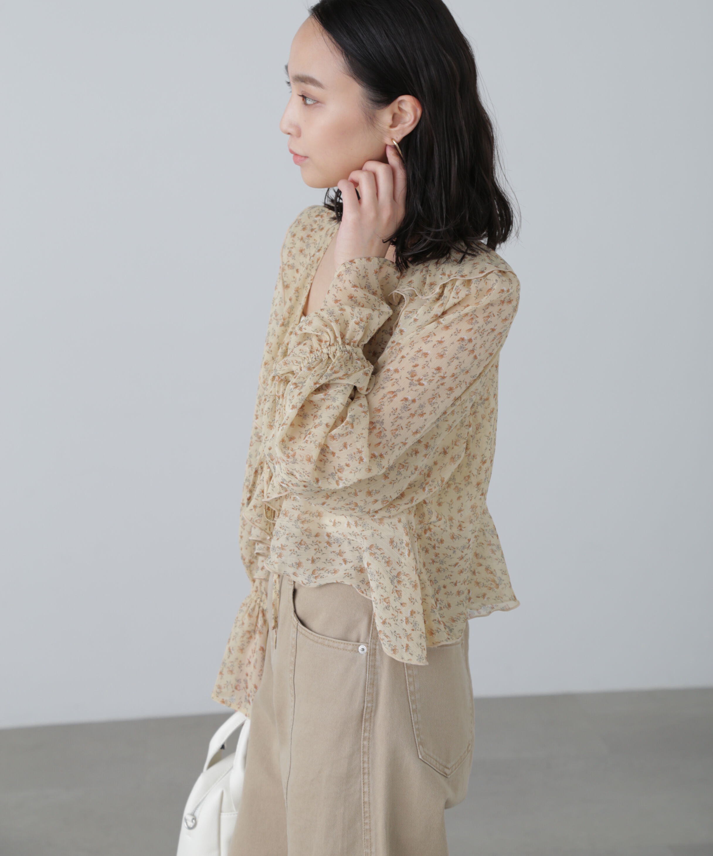  「シアーワッシャーフリルブラウス」|シャツ・ブラウス|