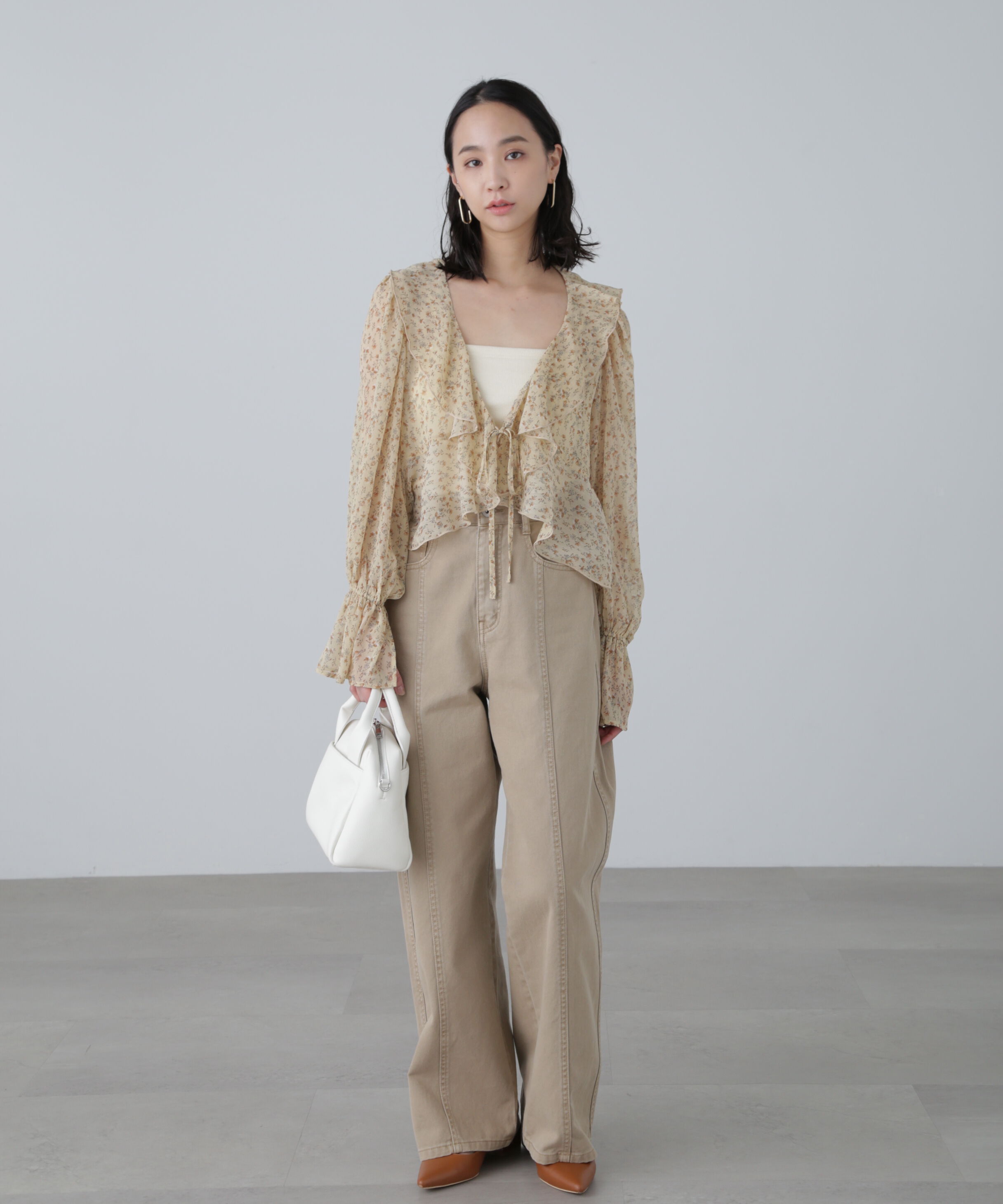  「シアーワッシャーフリルブラウス」|シャツ・ブラウス|