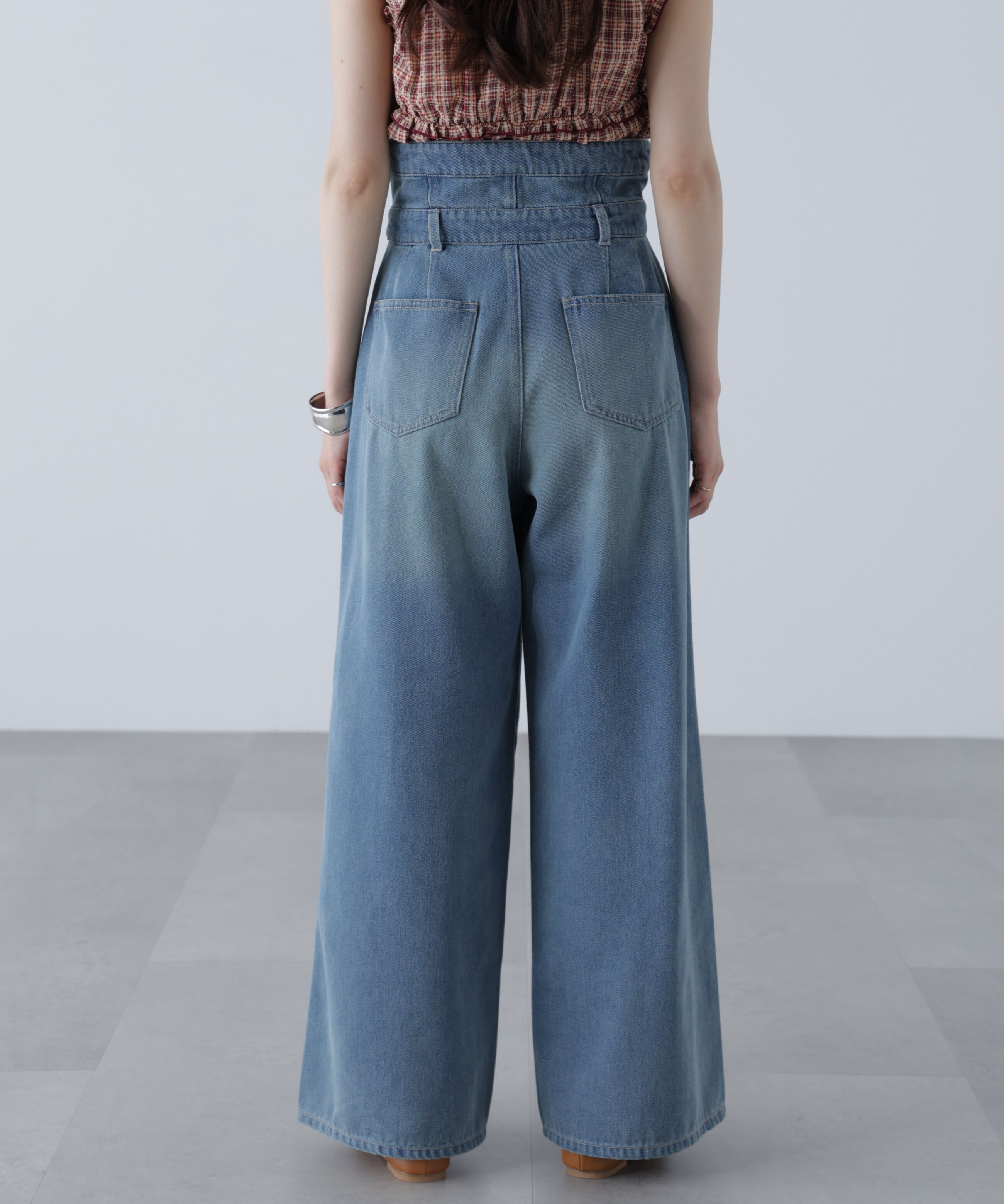  「折り返しハイウエストデニムパンツ」|その他|