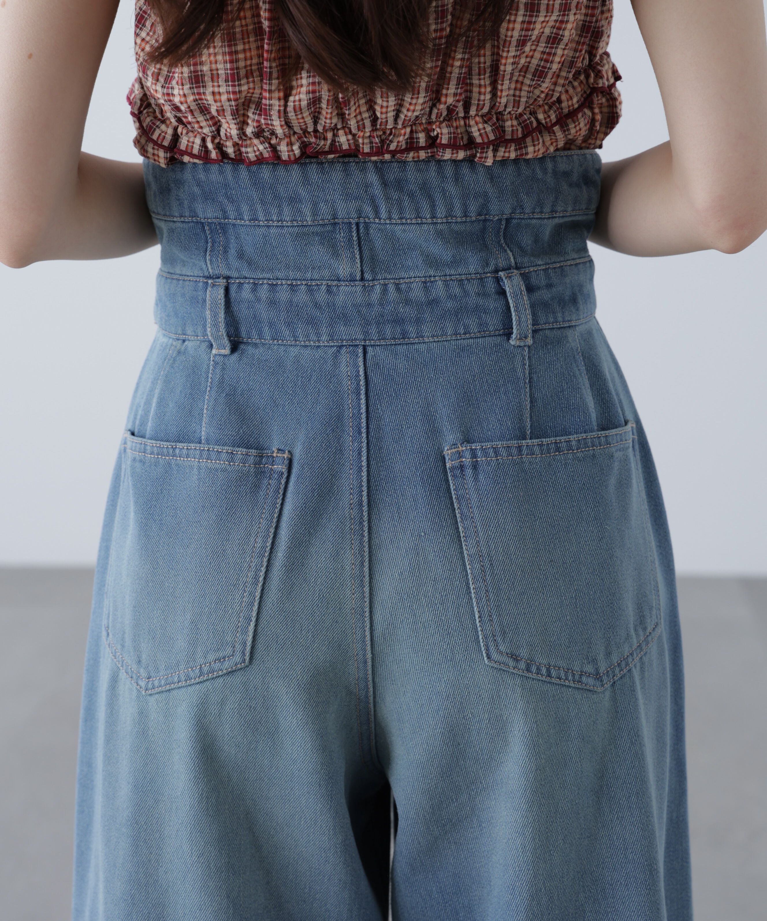  「折り返しハイウエストデニムパンツ」|その他|