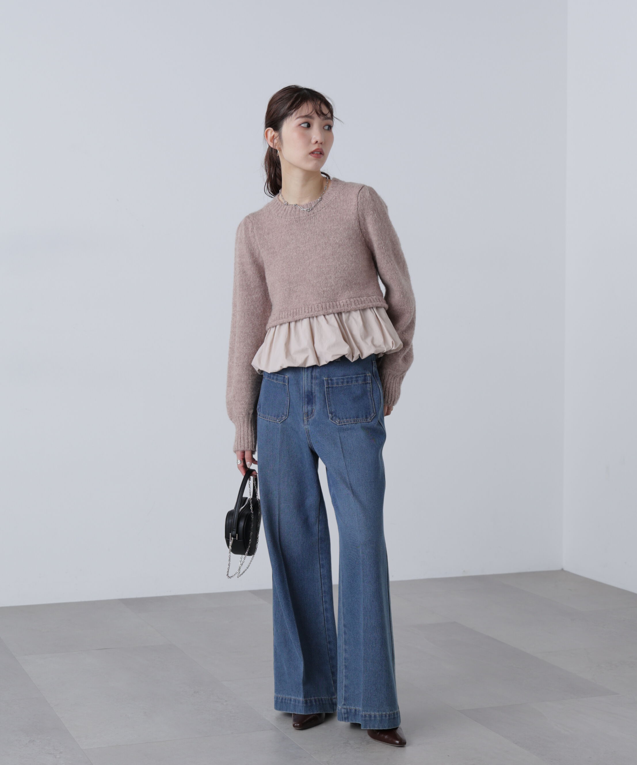  「フロントポケットソフトバギーデニムパンツ」|その他|