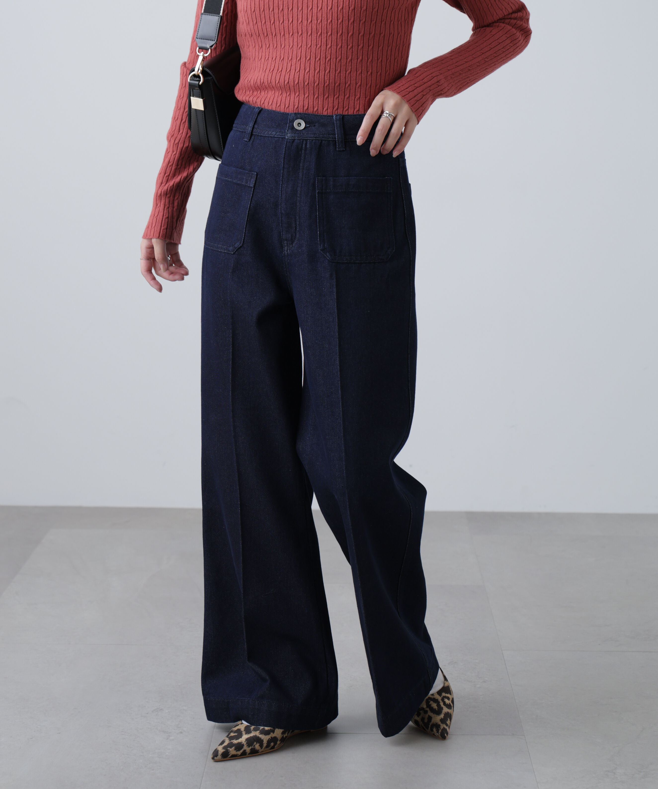  「フロントポケットソフトバギーデニムパンツ」|その他|