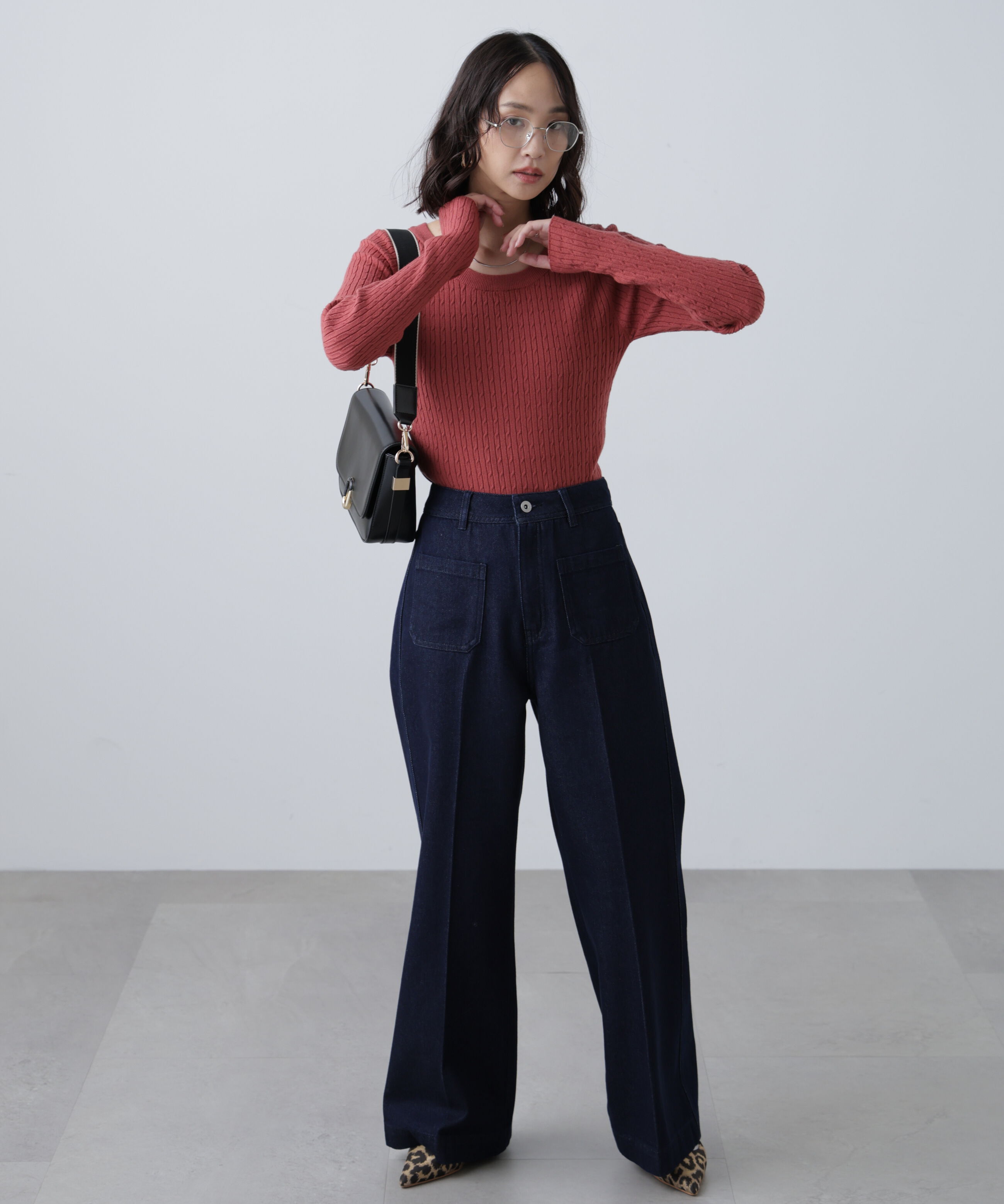  「フロントポケットソフトバギーデニムパンツ」|その他|