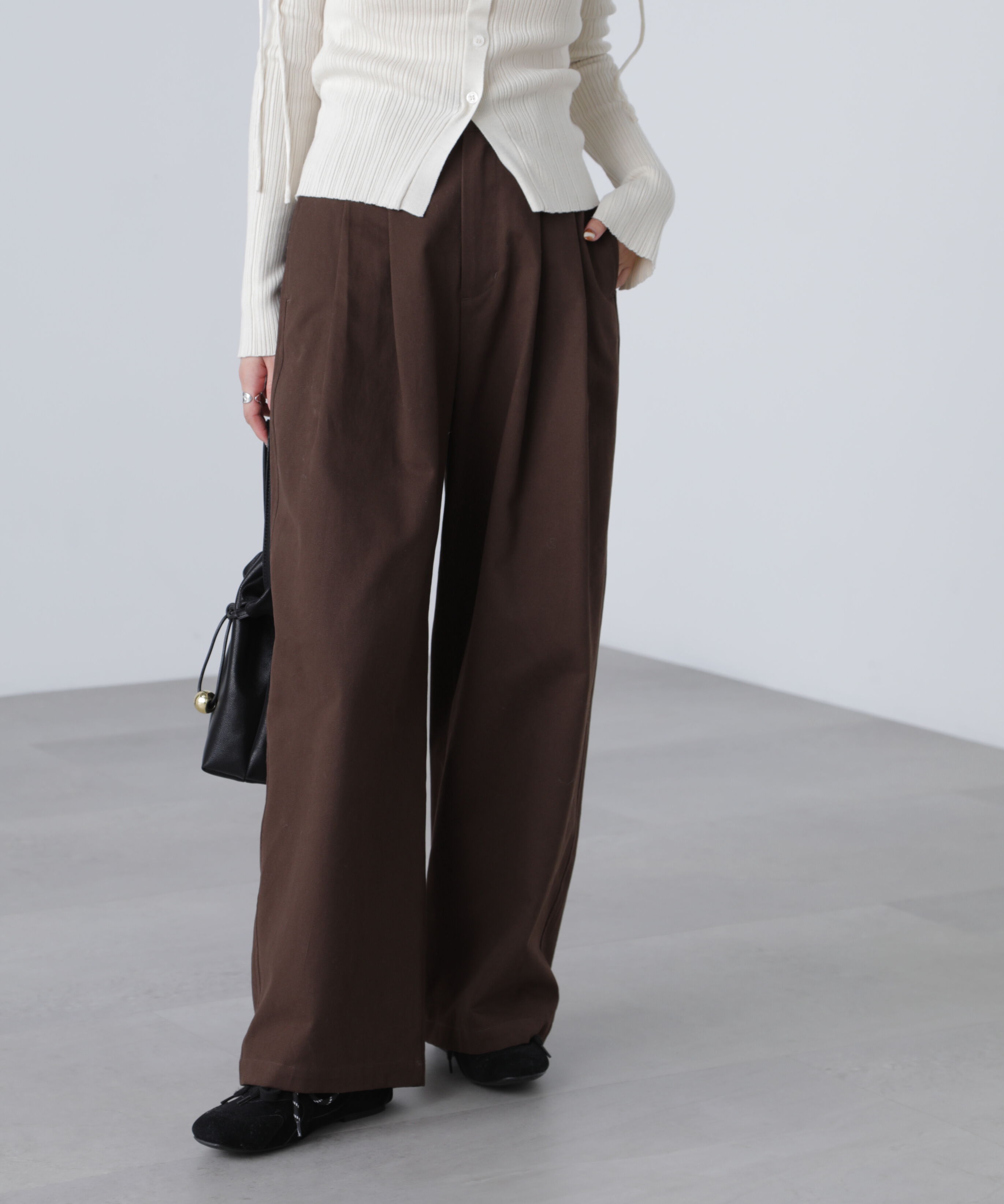  「微起毛ツータックボリュームパンツ」|その他|