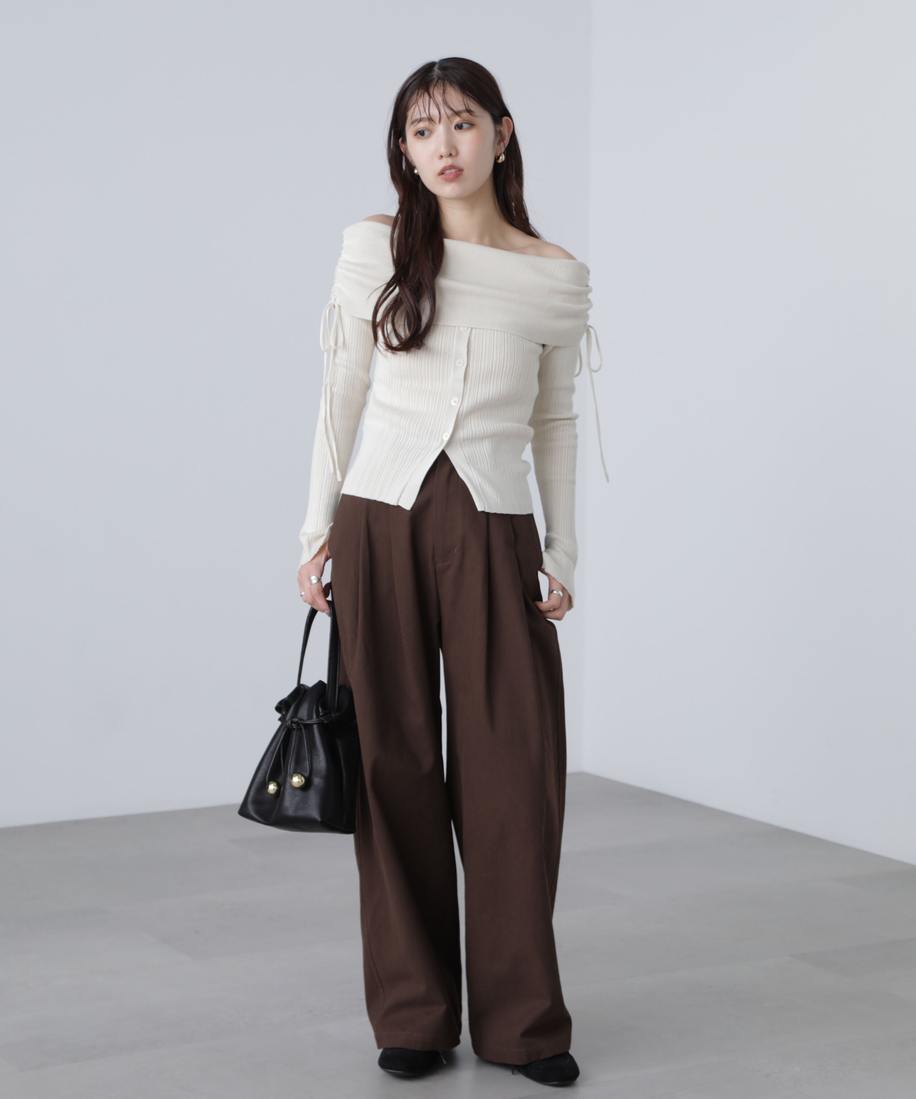  「微起毛ツータックボリュームパンツ」|その他|