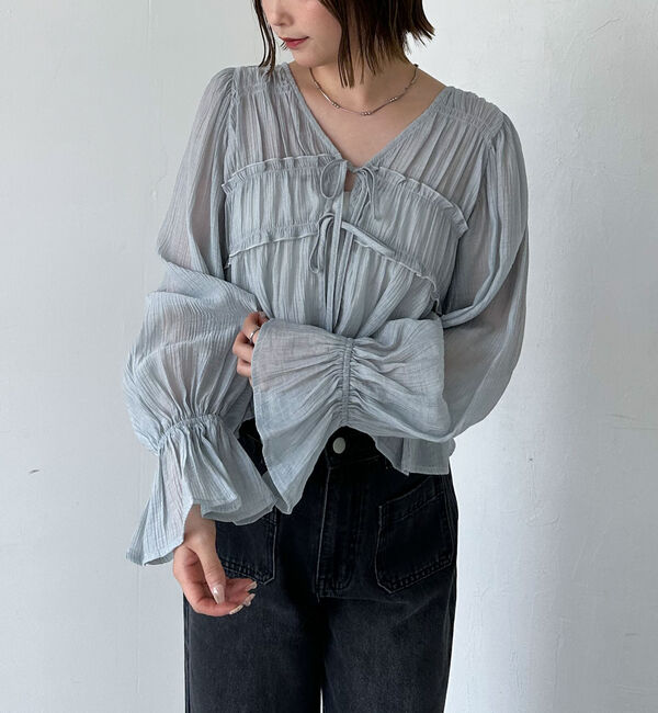 archives「楊柳シャーリングショートブラウス」|シャツ・ブラウス|