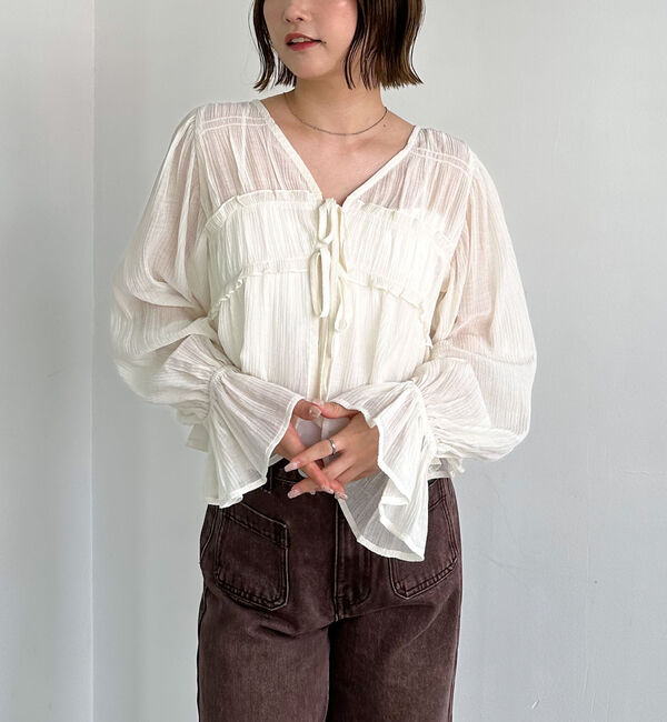 archives「楊柳シャーリングショートブラウス」|シャツ・ブラウス|